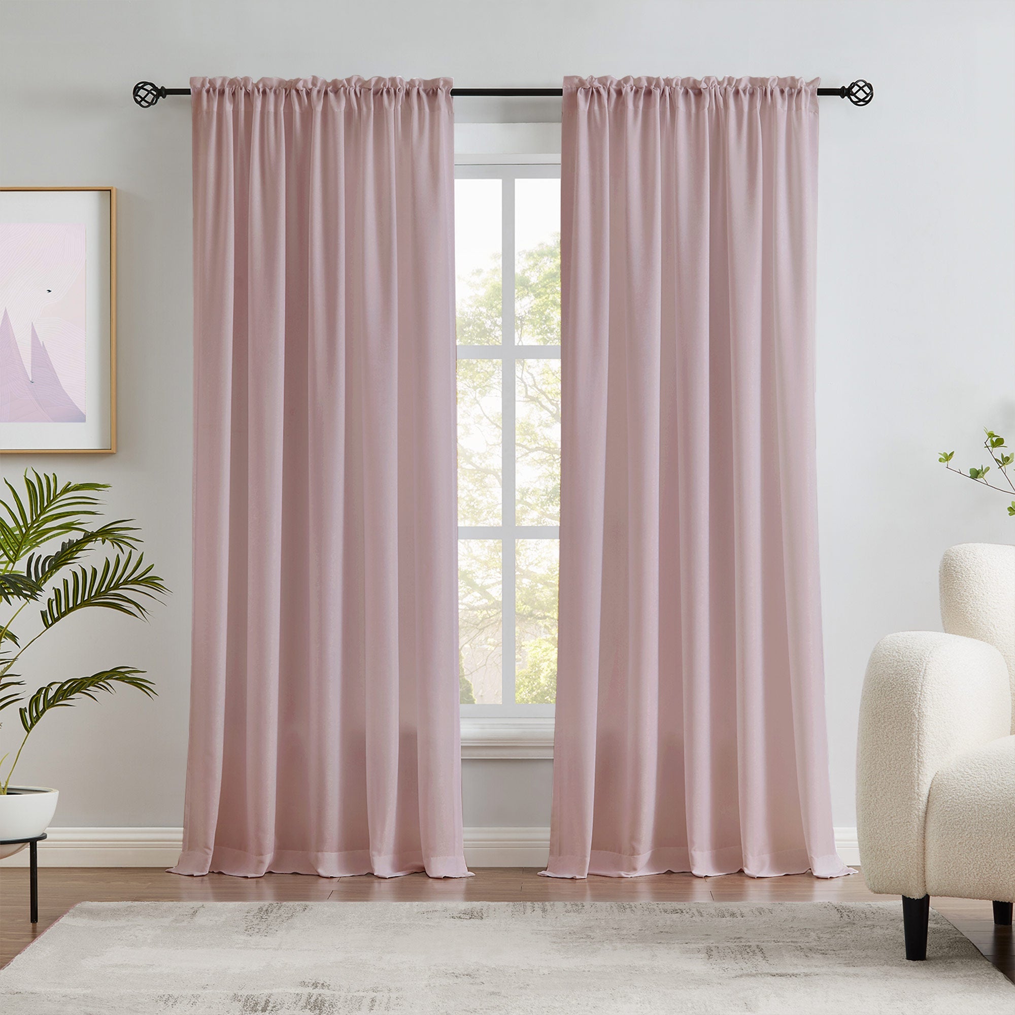 Custom Velvety Semi Sheer Curtains