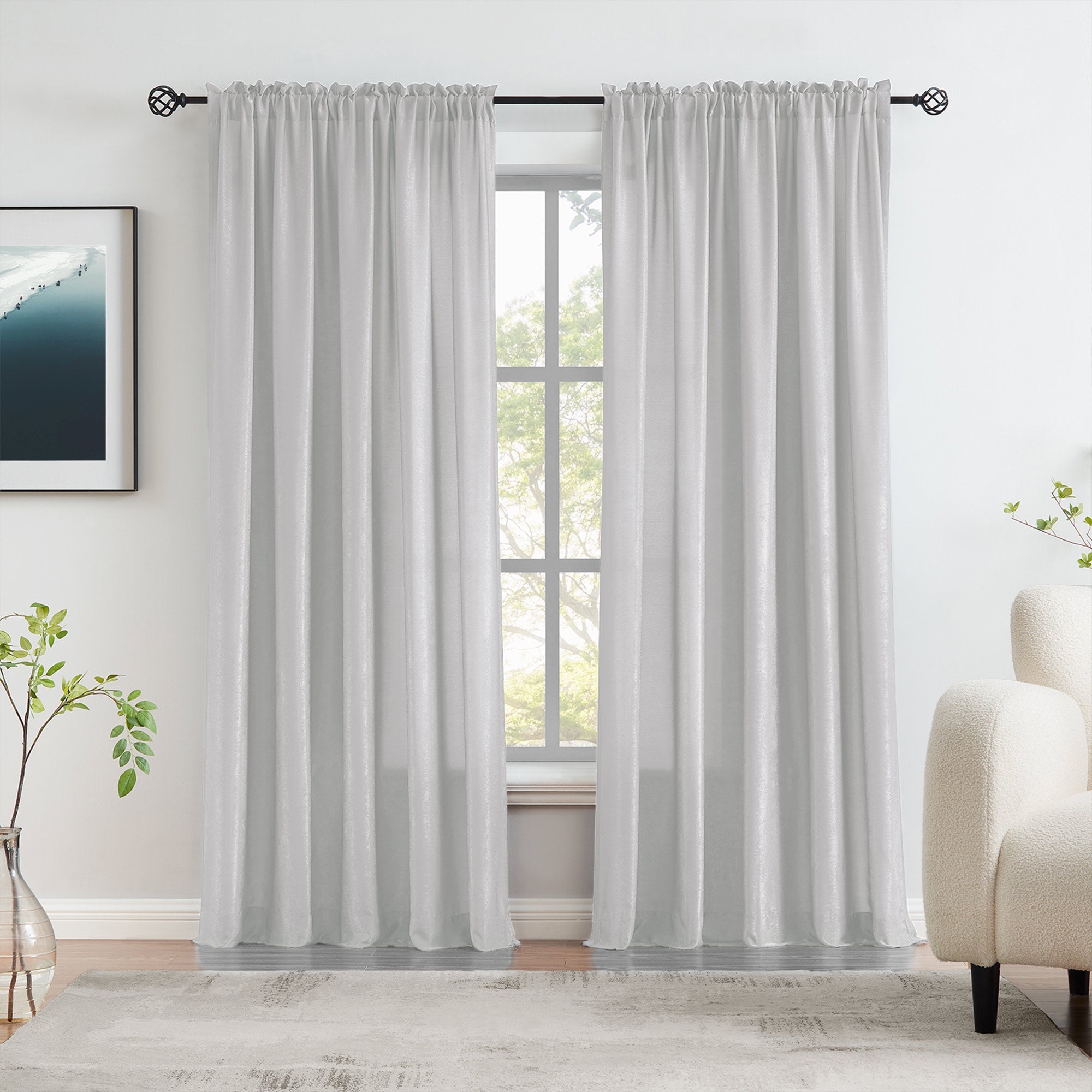 Custom Velvety Semi Sheer Curtains