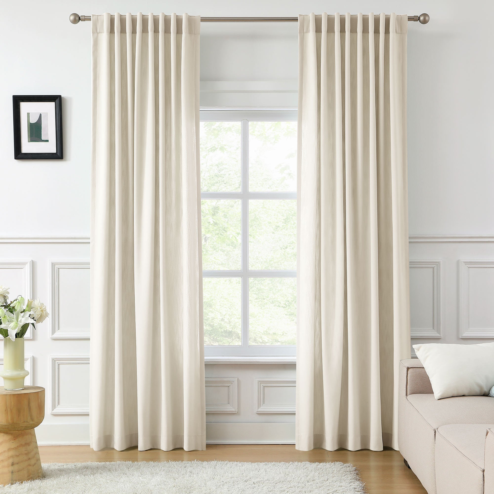 Amelia Solid Texture Cotton Curtains | Subtle Elegance & Light Filtering