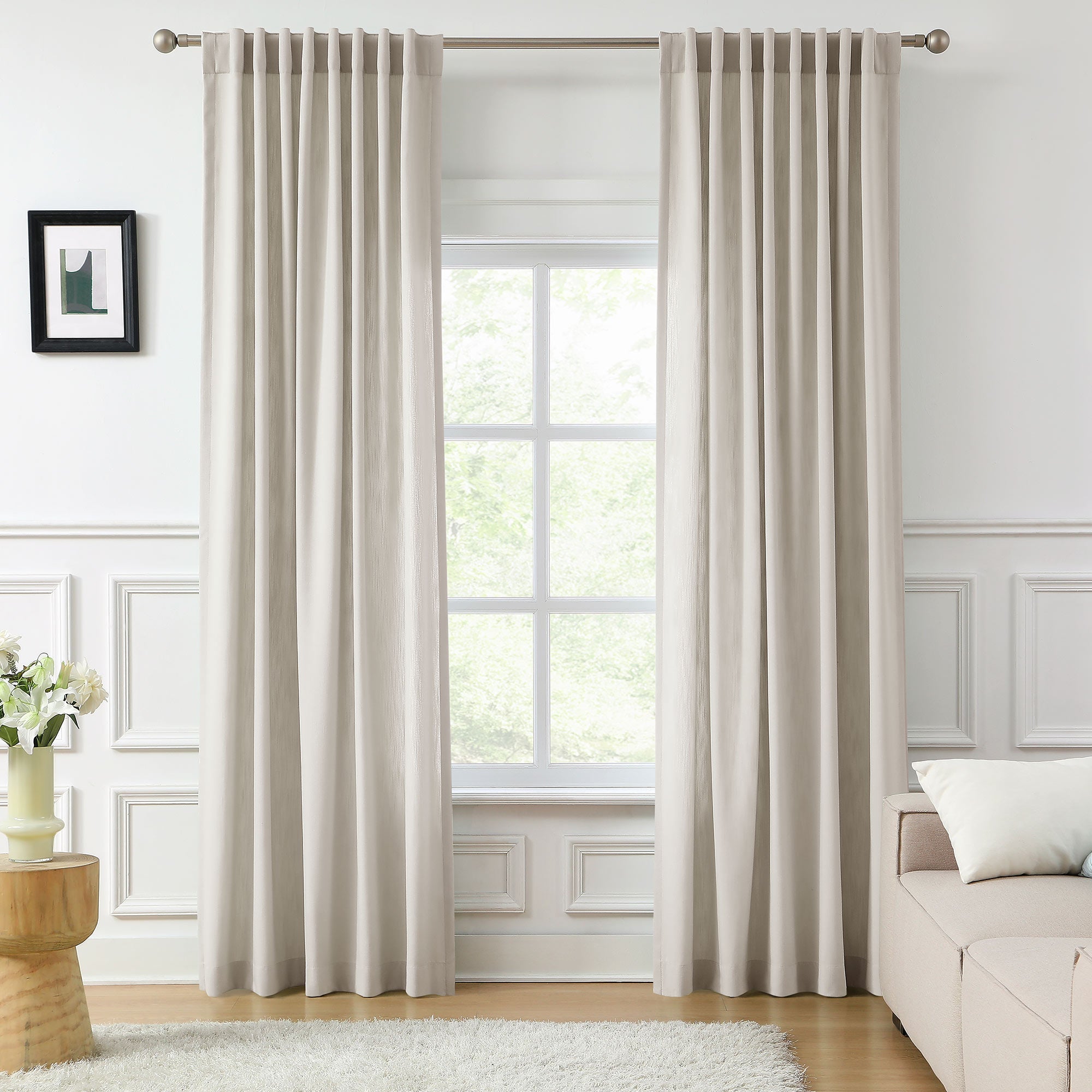 Amelia Solid Texture Cotton Curtains | Subtle Elegance & Light Filtering