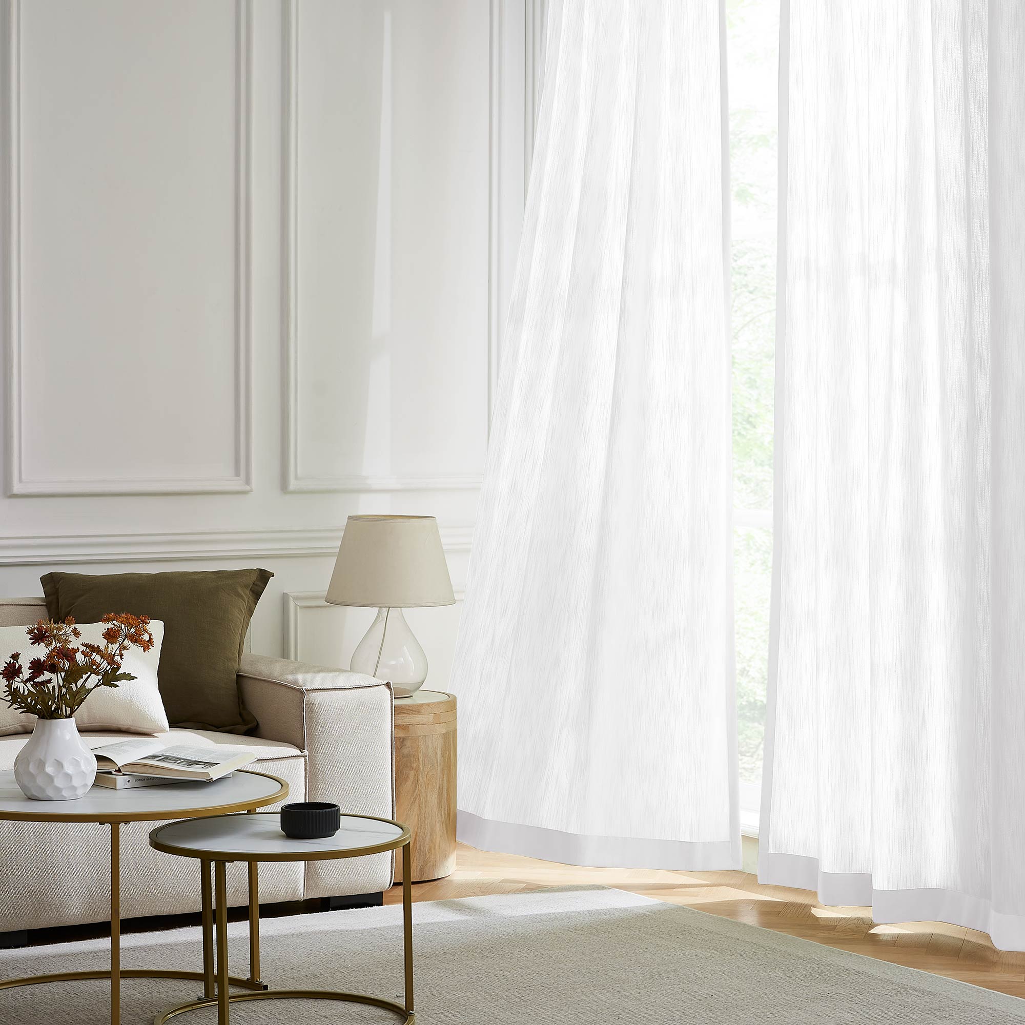Amelia Solid Texture Cotton Curtains | Subtle Elegance & Light Filtering