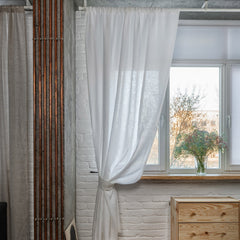 Custom Semi Sheer Linen Curtain Panel for Bedroom