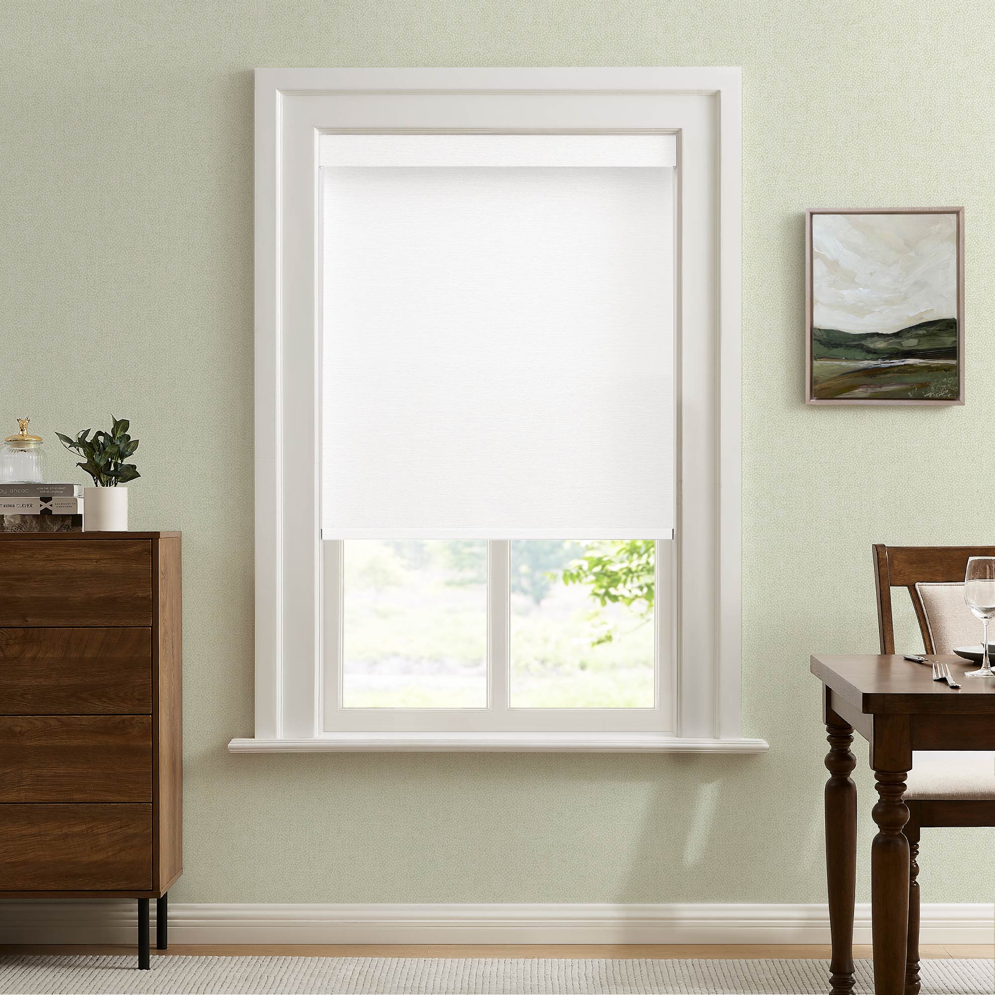 Custom Linen Look 100% Blackout Roller Shades|Custom Size Blackout/Thermal