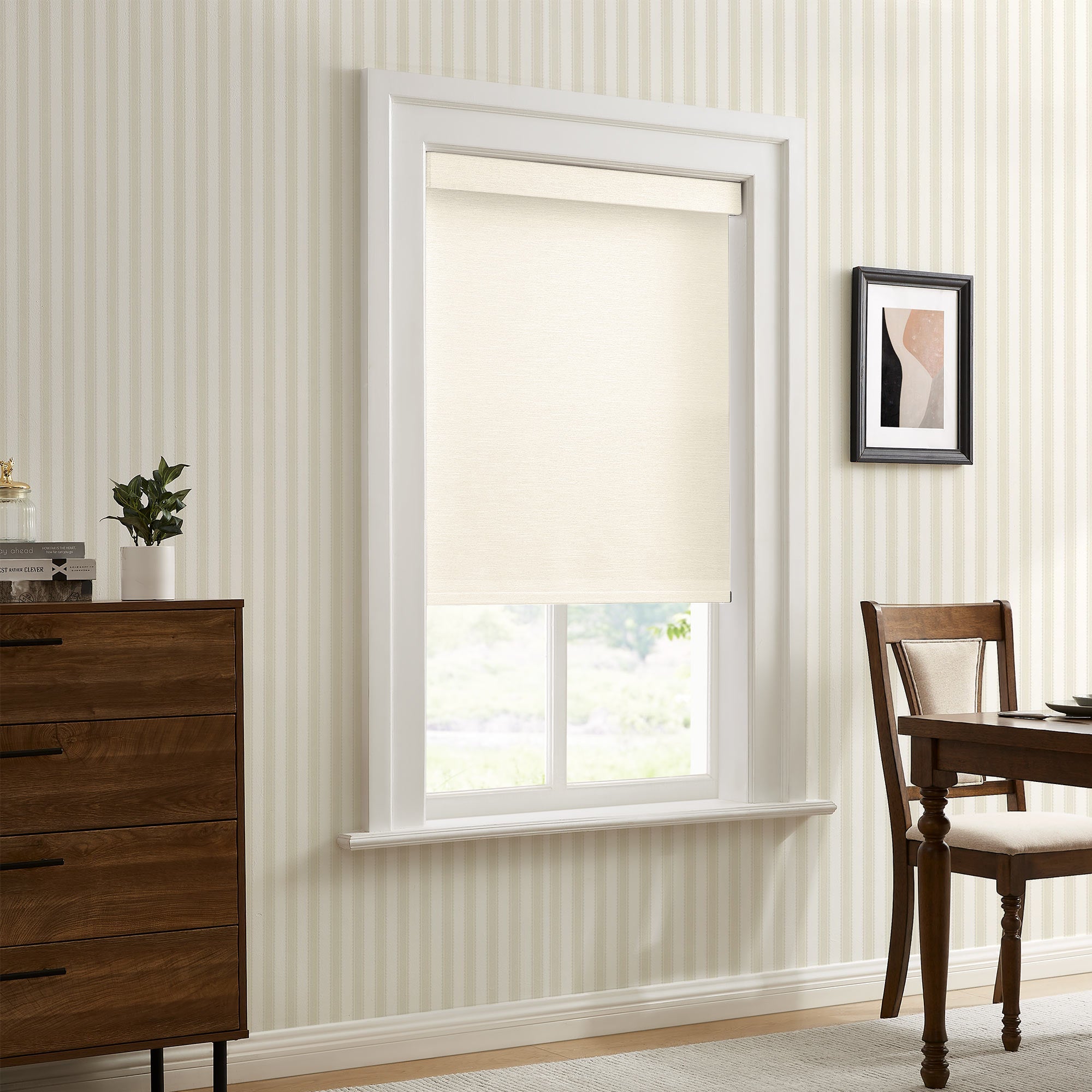Custom Linen Look 100% Blackout Roller Shades|Custom Size Blackout/Thermal