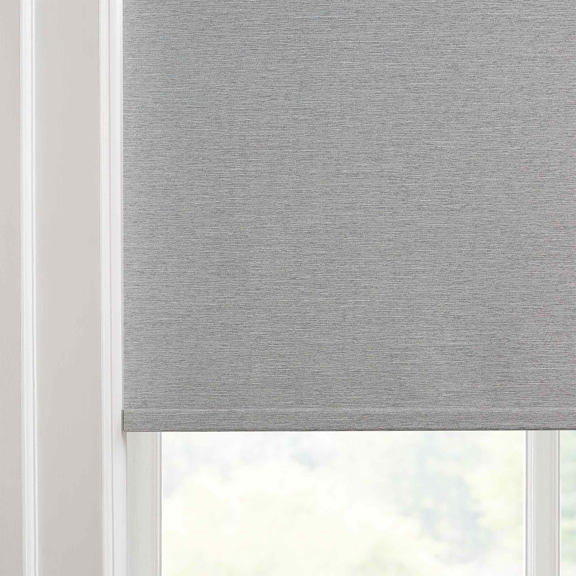Custom Linen Look 100% Blackout Roller Shades|Custom Size Blackout/Thermal