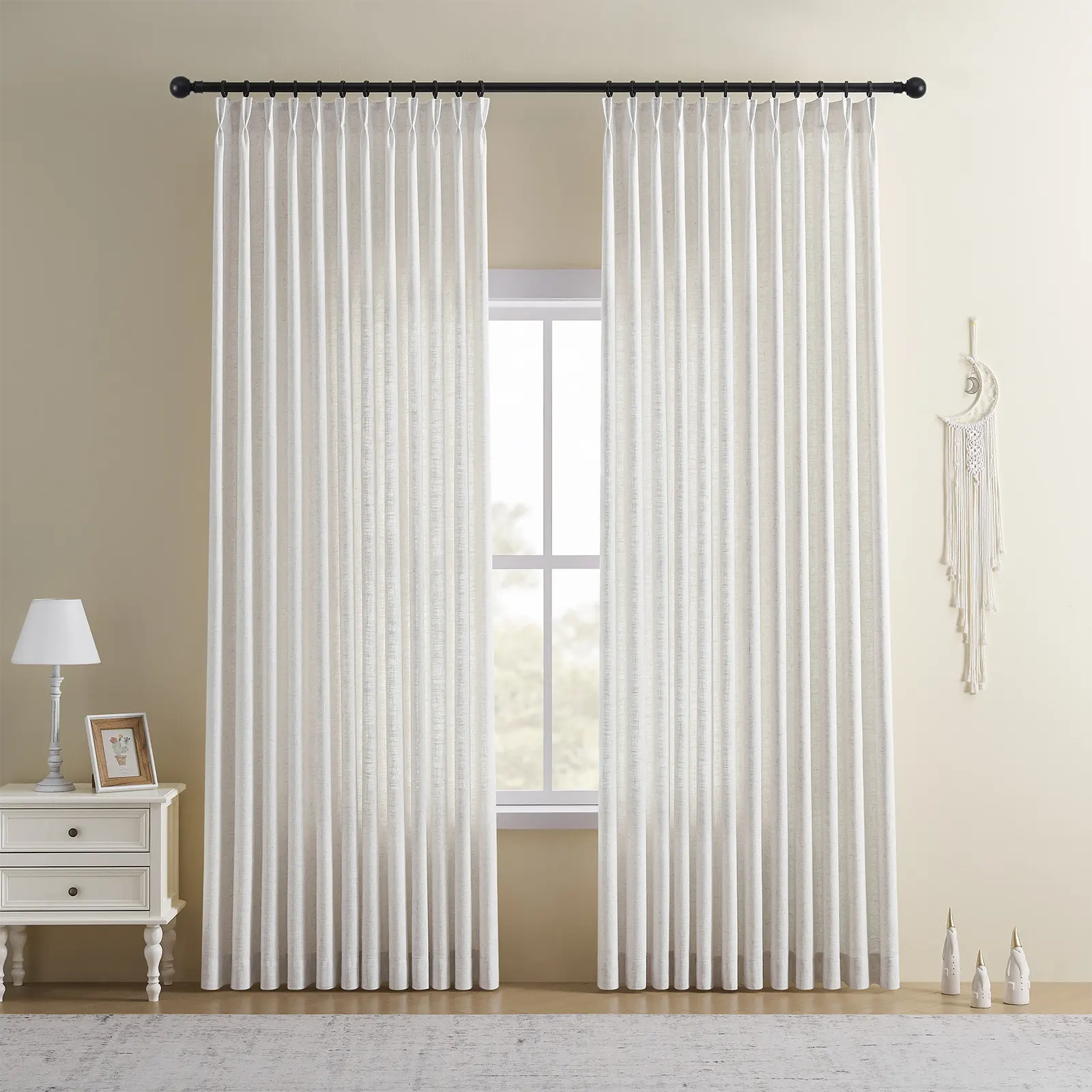CurtainUK Custom Linen-Blend Curtains – Elegant Luxurious Drapes Tailored for Every Room