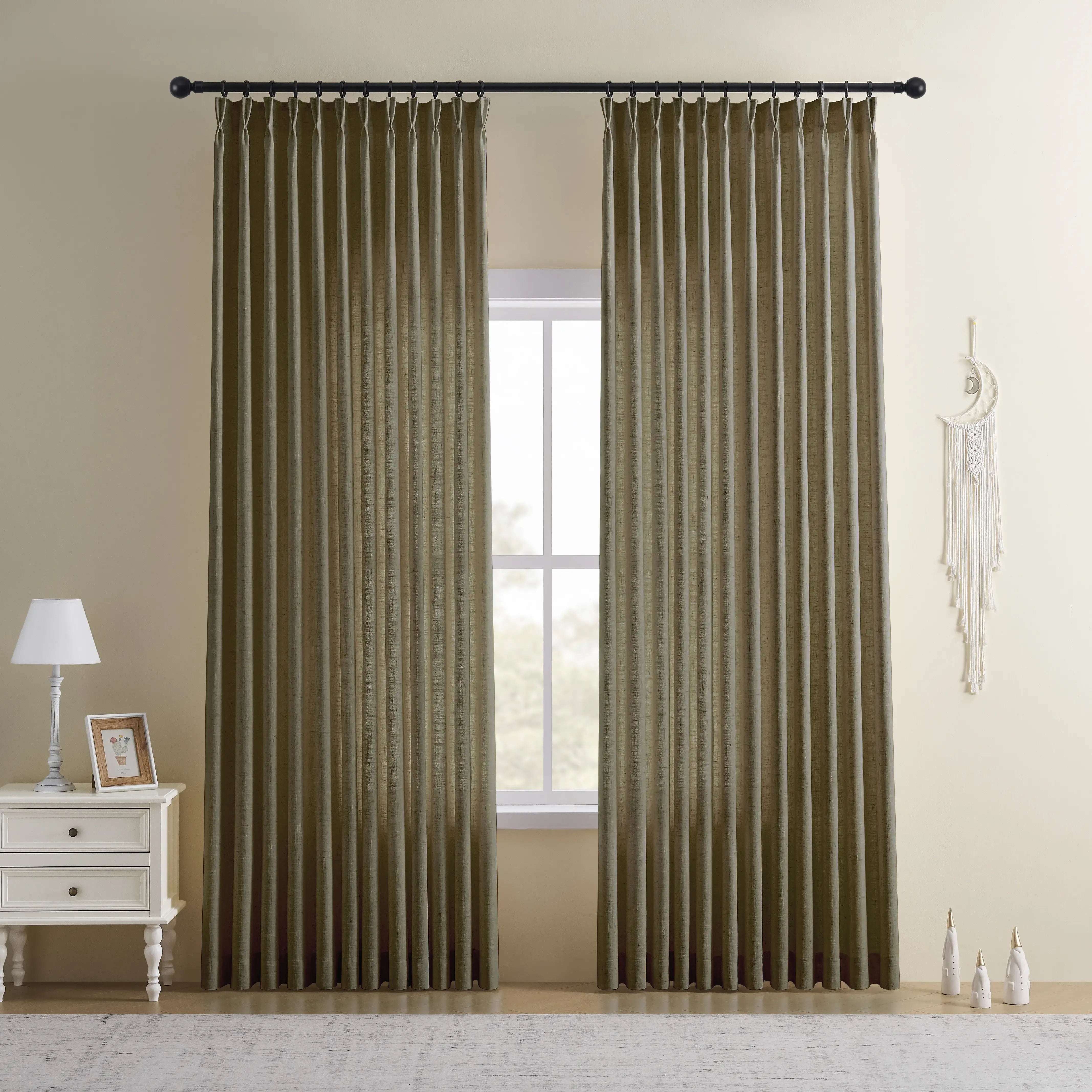 CurtainUK Custom Linen-Blend Curtains – Elegant Luxurious Drapes Tailored for Every Room