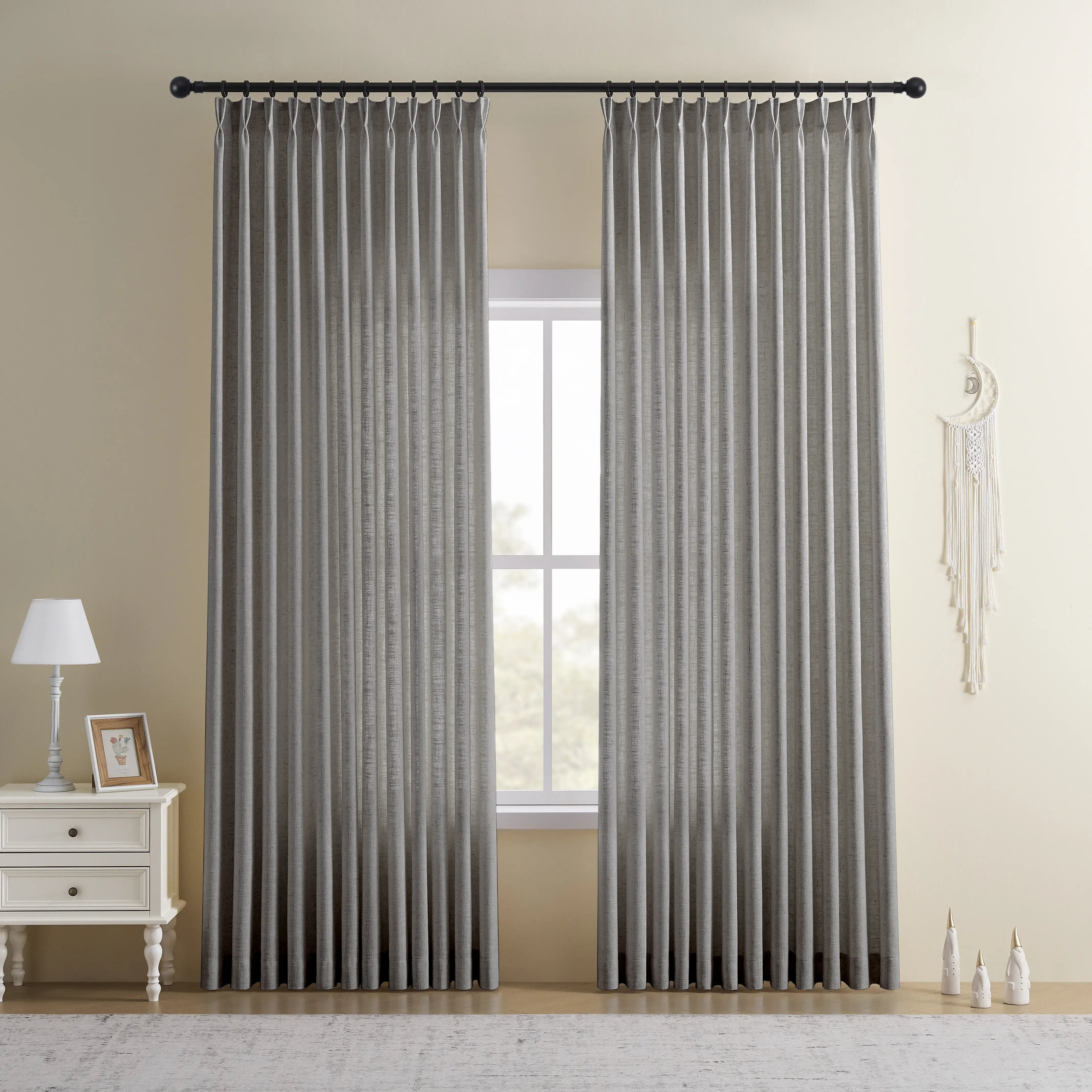 CurtainUK Custom Linen-Blend Curtains – Elegant Luxurious Drapes Tailored for Every Room