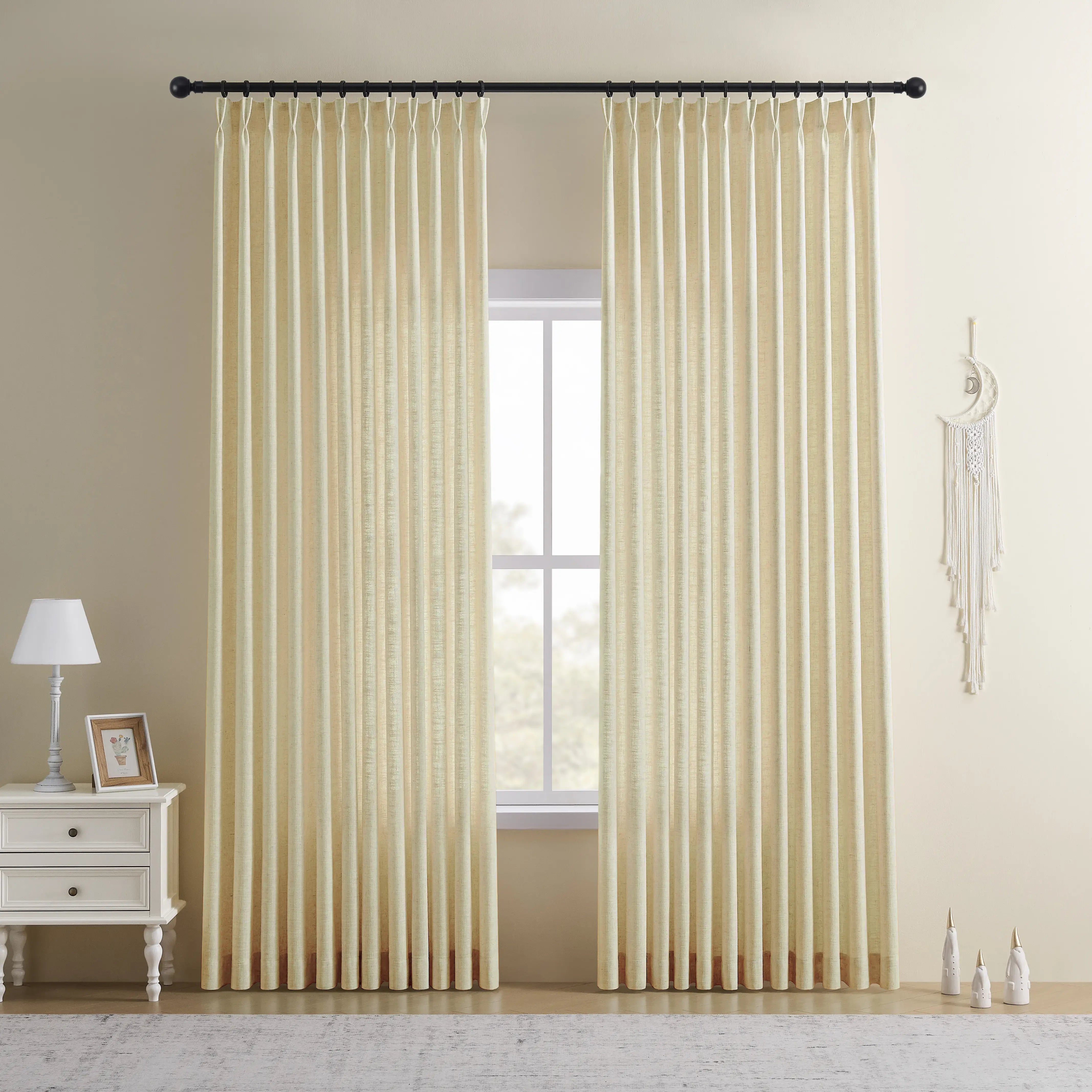 CurtainUK Custom Linen-Blend Curtains – Elegant Luxurious Drapes Tailored for Every Room