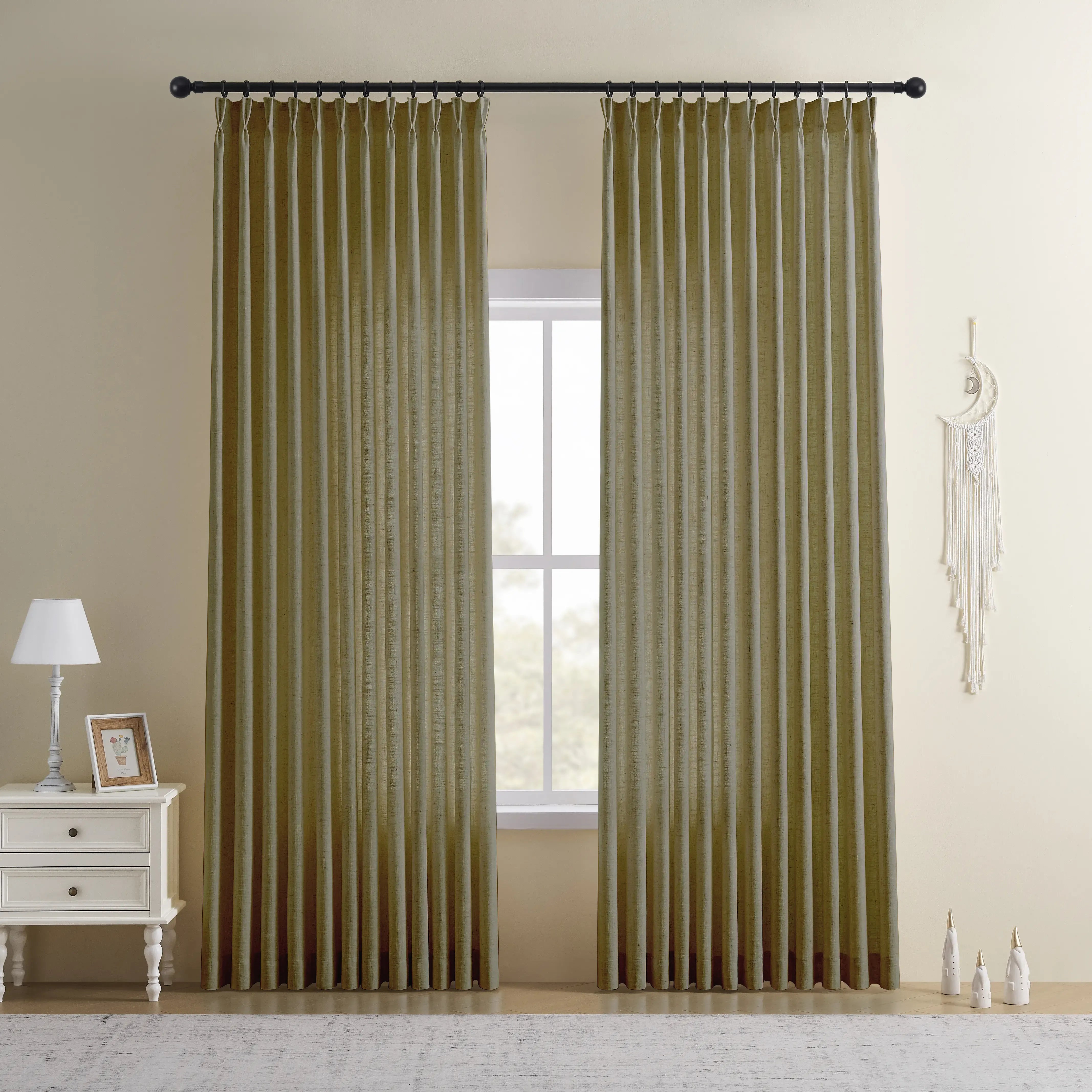 CurtainUK Custom Linen-Blend Curtains – Elegant Luxurious Drapes Tailored for Every Room
