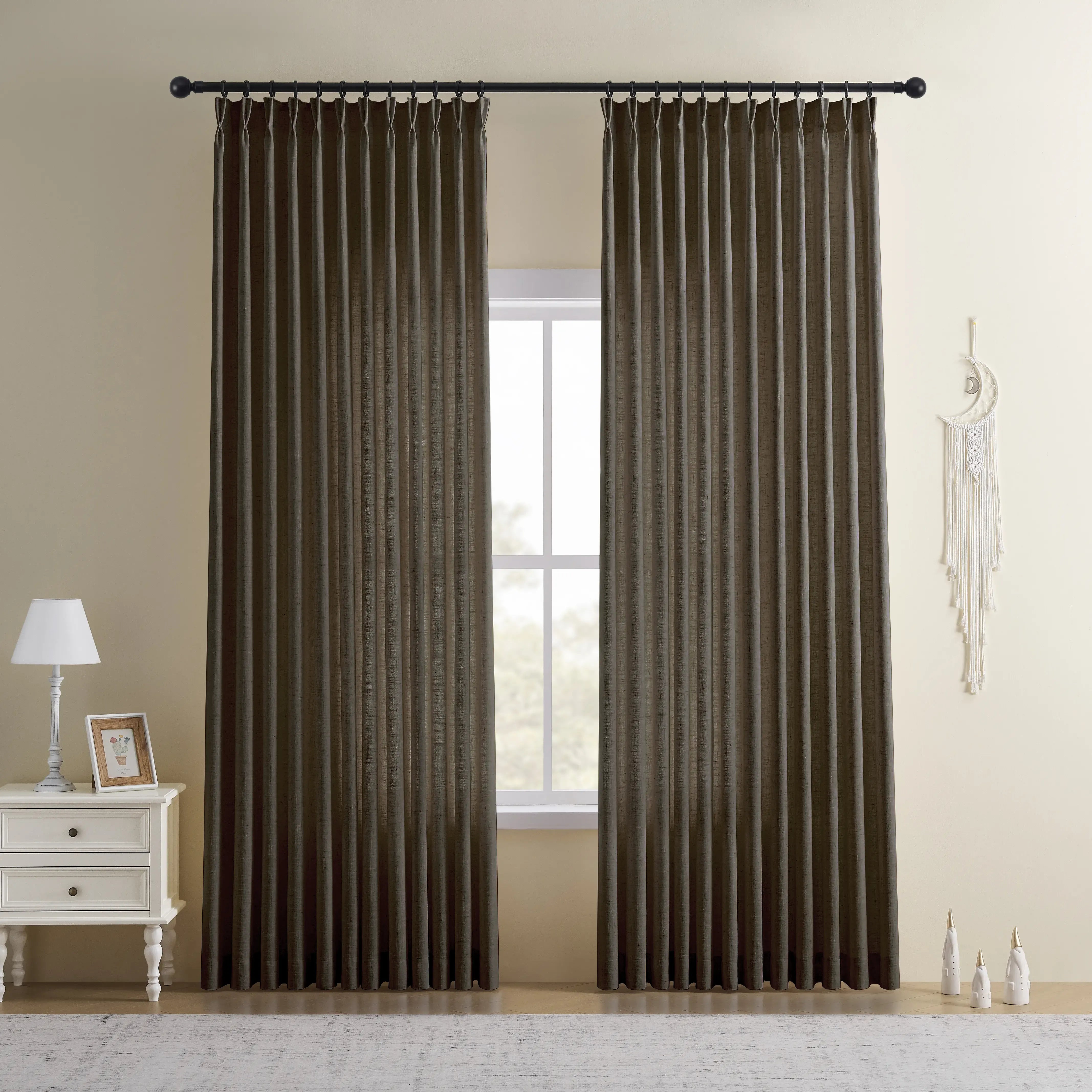 CurtainUK Custom Linen-Blend Curtains – Elegant Luxurious Drapes Tailored for Every Room