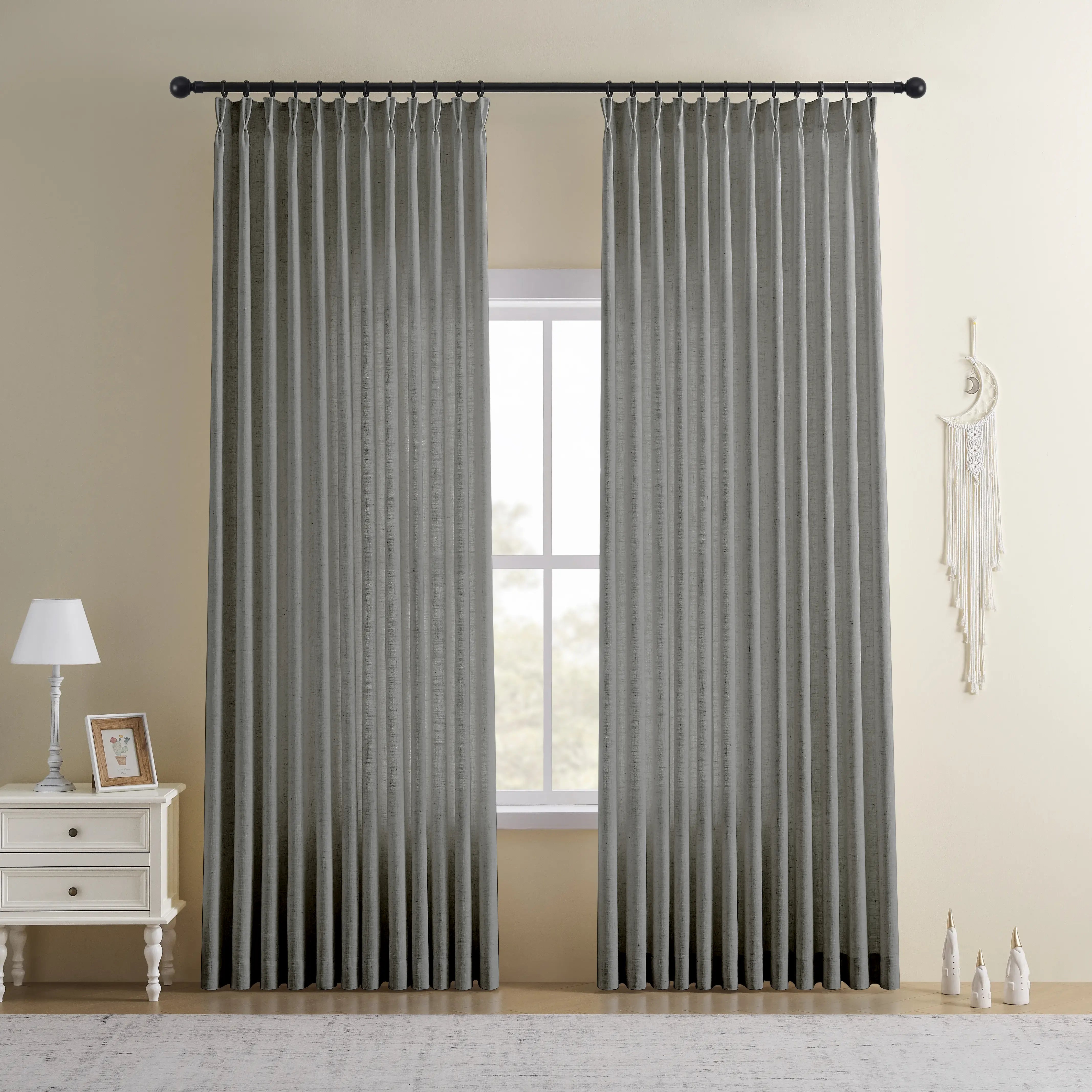CurtainUK Custom Linen-Blend Curtains – Elegant Luxurious Drapes Tailored for Every Room