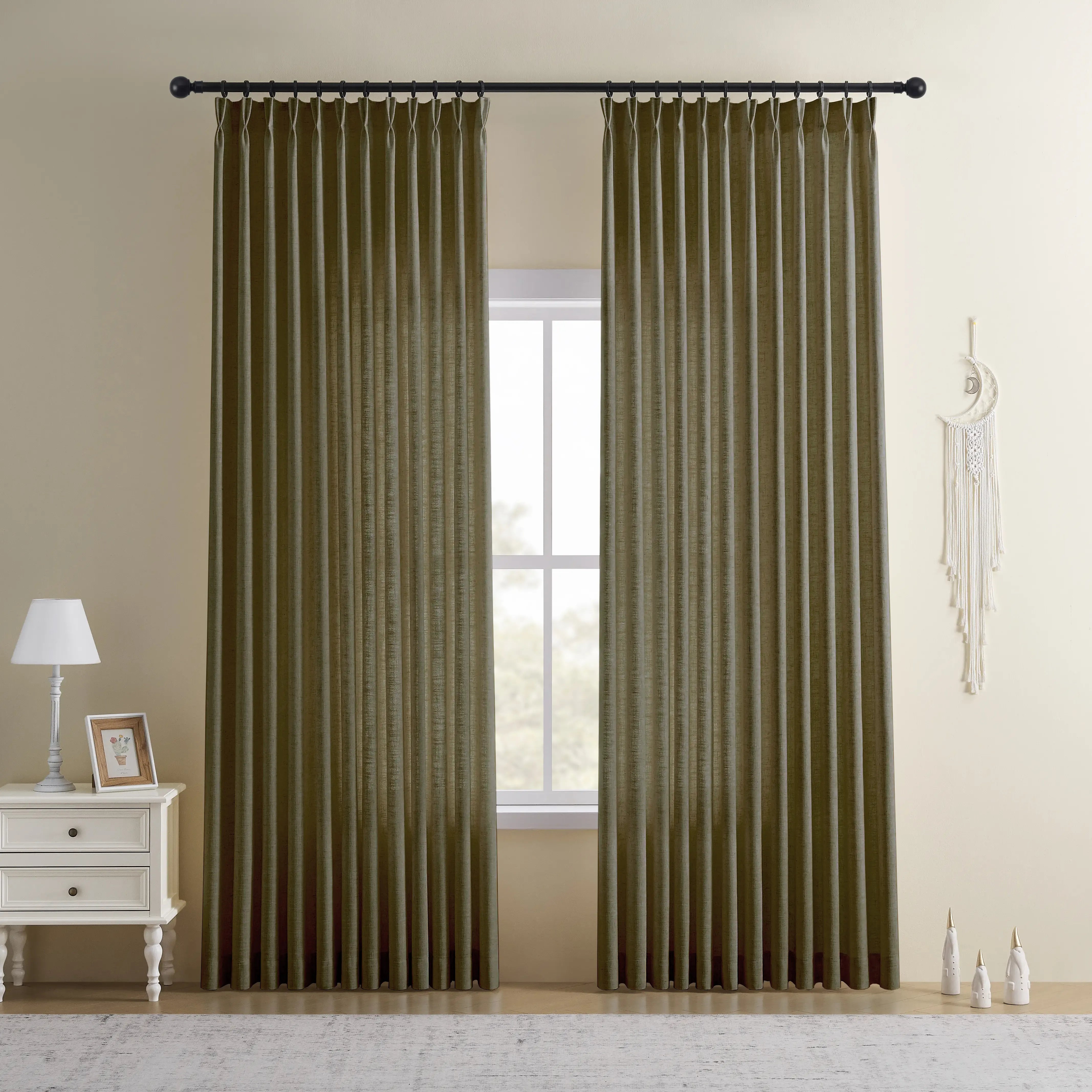 CurtainUK Custom Linen-Blend Curtains – Elegant Luxurious Drapes Tailored for Every Room