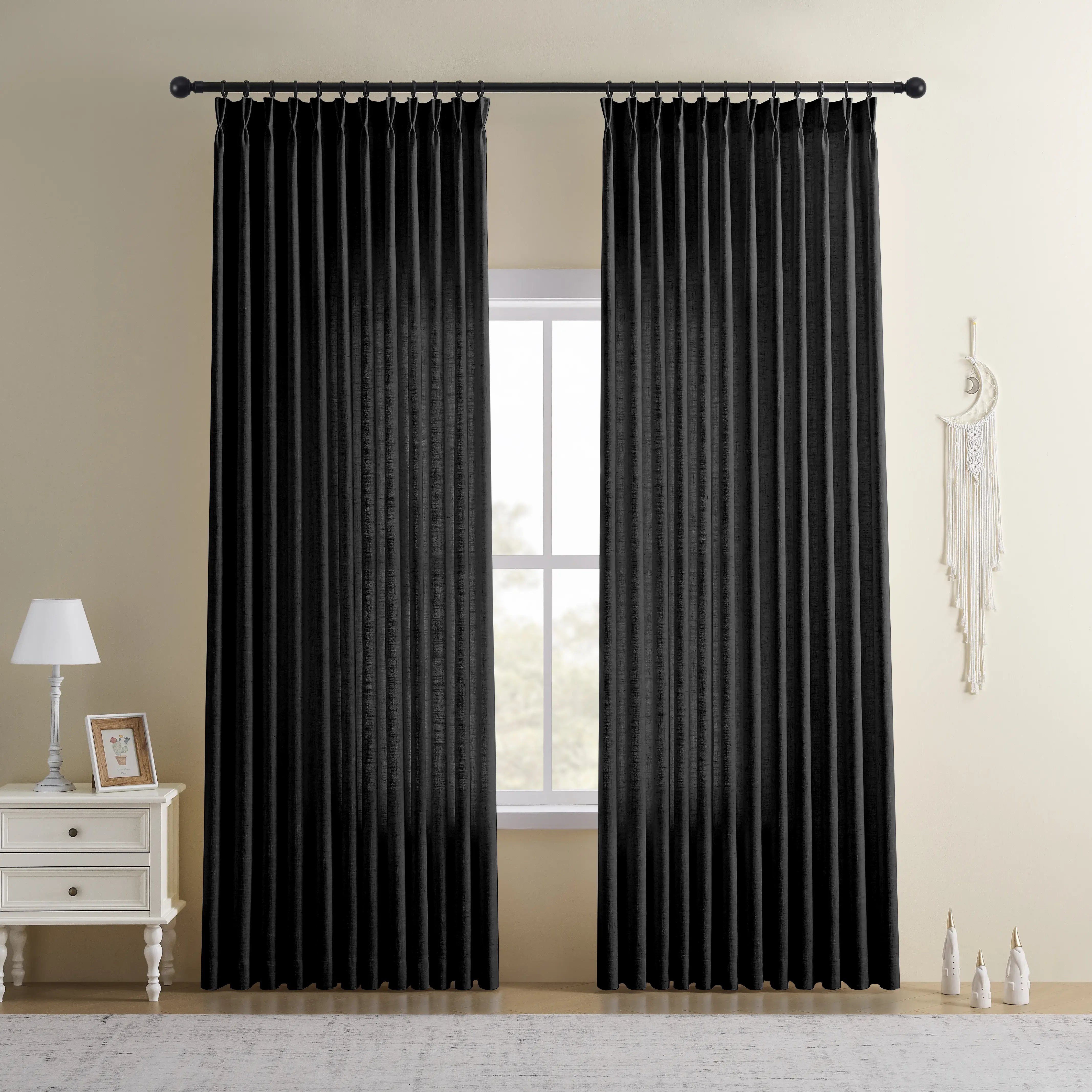 CurtainUK Custom Linen-Blend Curtains – Elegant Luxurious Drapes Tailored for Every Room