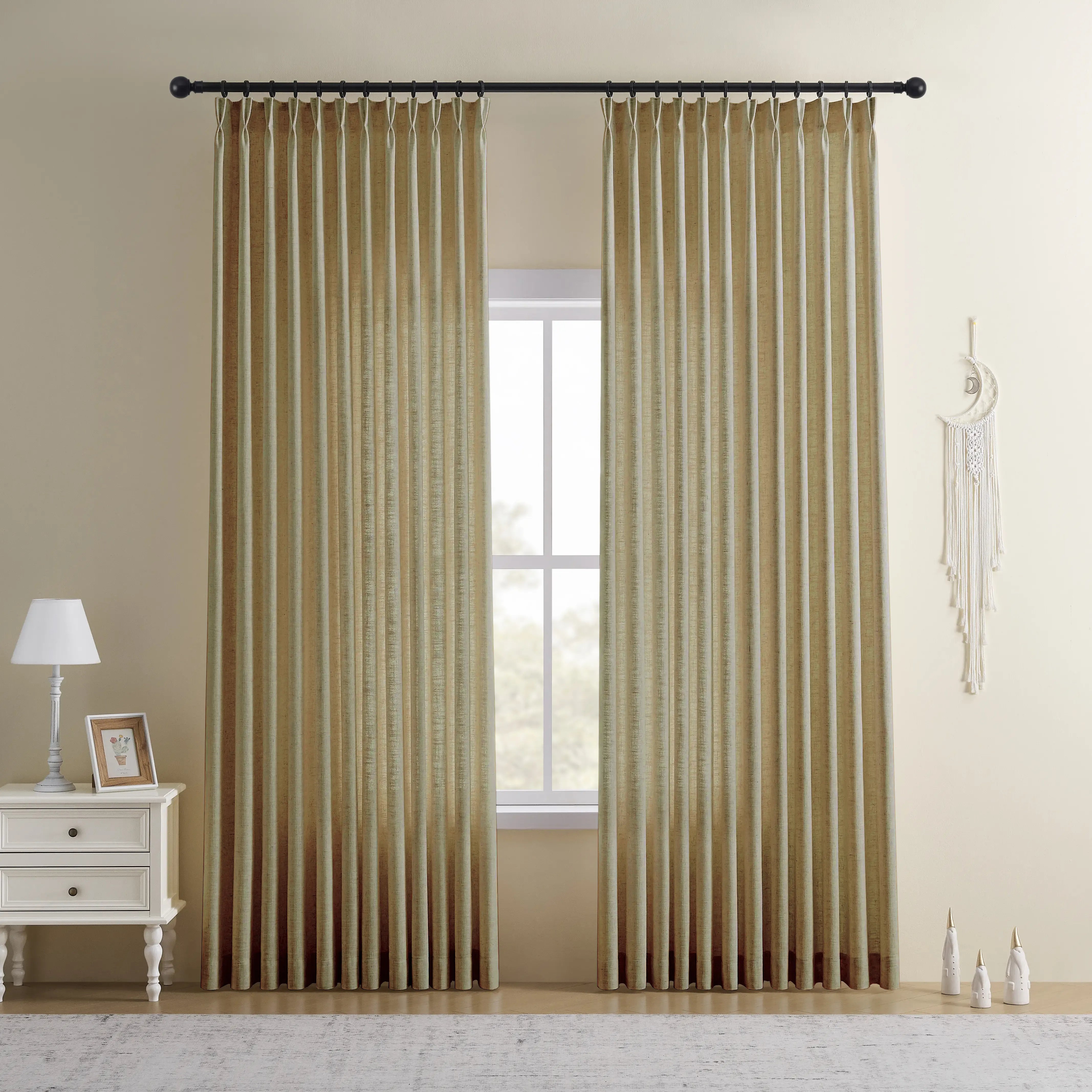 CurtainUK Custom Linen-Blend Curtains – Elegant Luxurious Drapes Tailored for Every Room