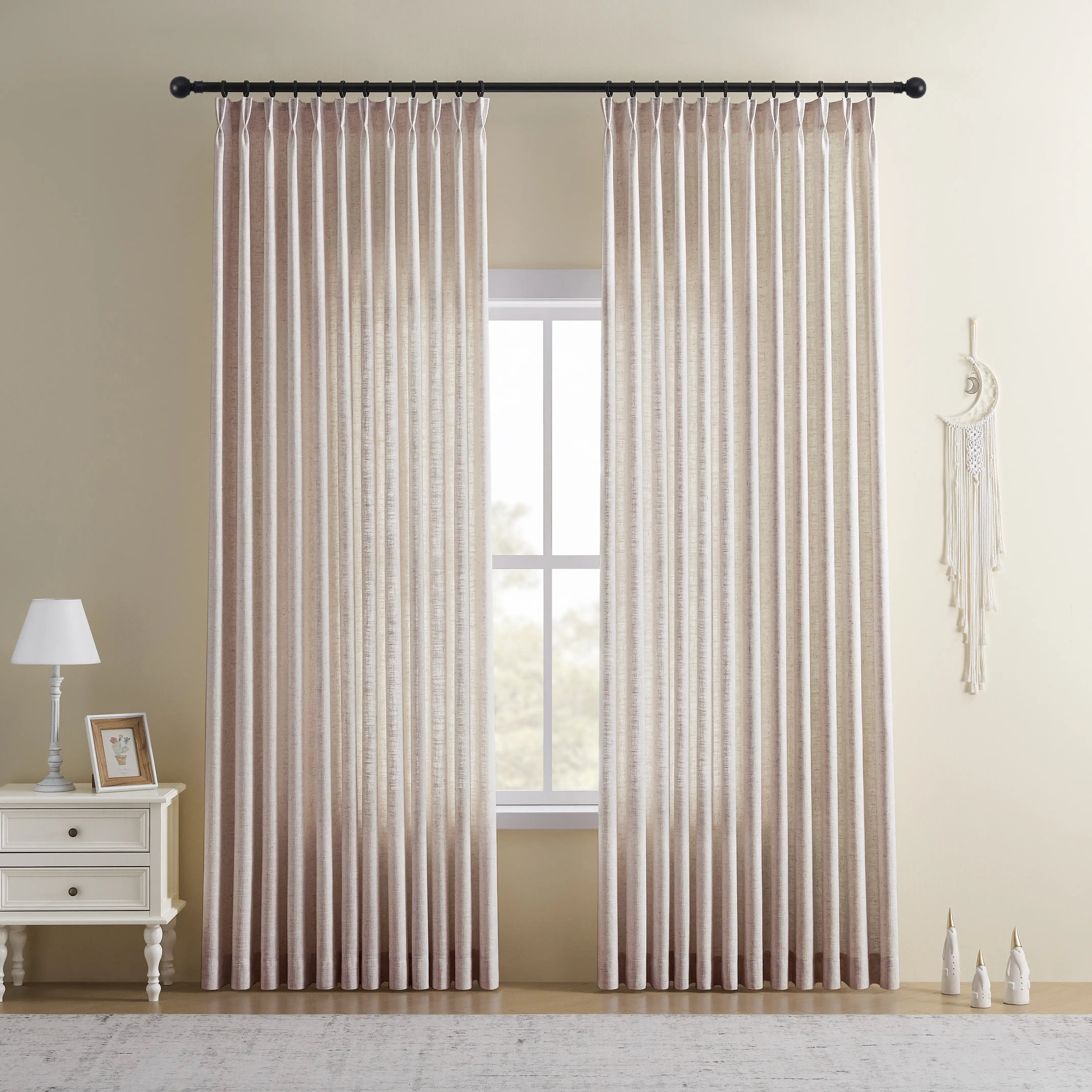 CurtainUK Custom Linen-Blend Curtains – Elegant Luxurious Drapes Tailored for Every Room