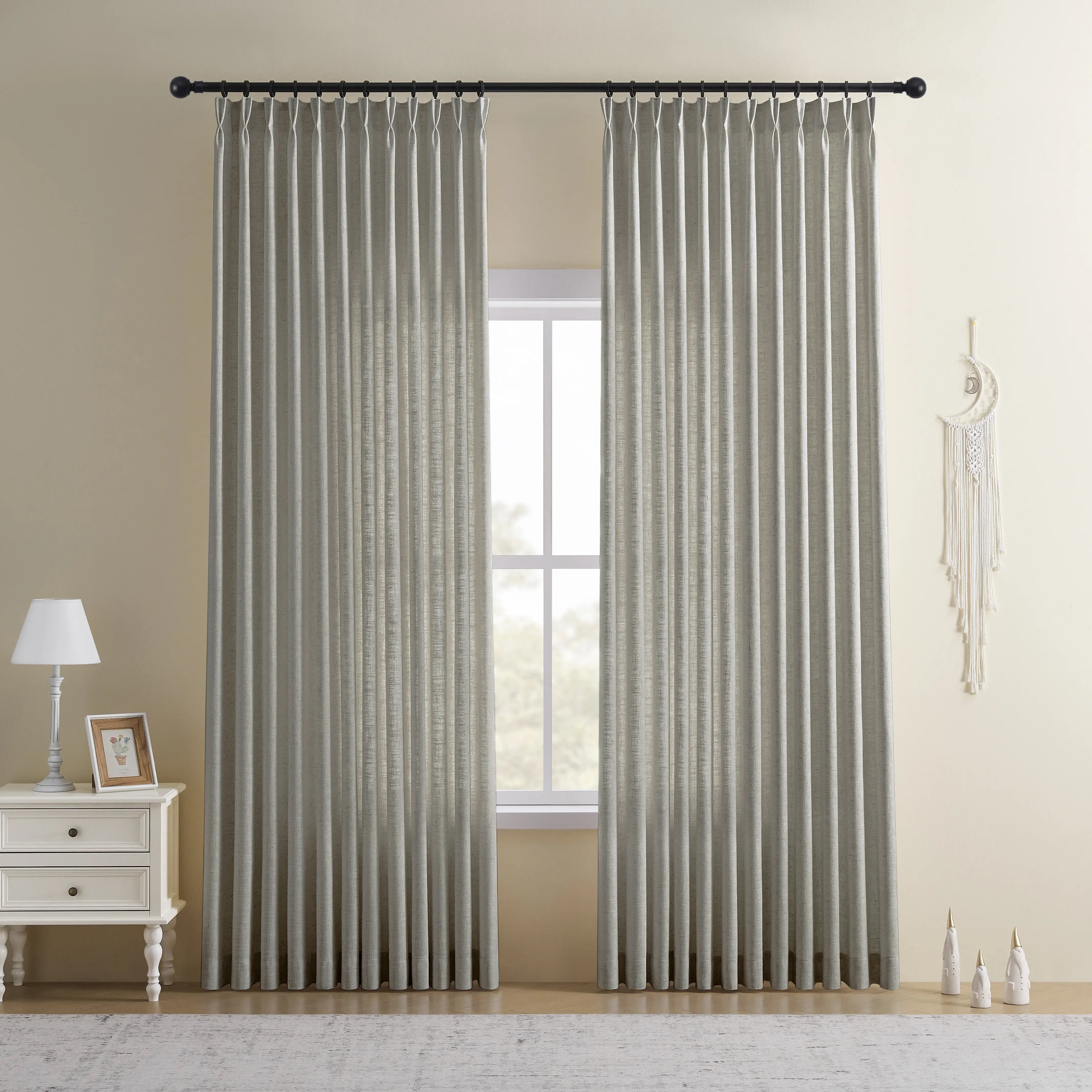 CurtainUK Custom Linen-Blend Curtains – Elegant Luxurious Drapes Tailored for Every Room