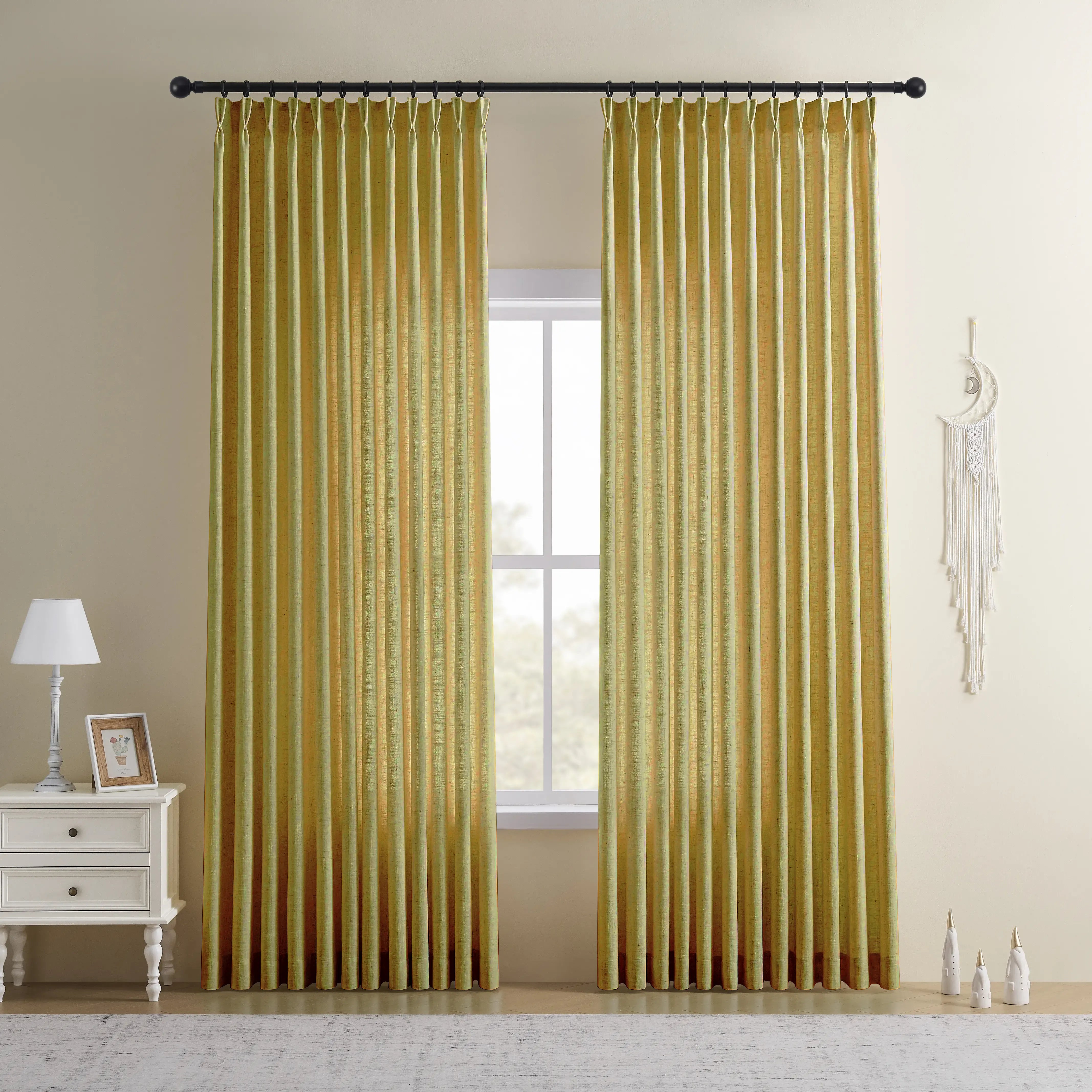 CurtainUK Custom Linen-Blend Curtains – Elegant Luxurious Drapes Tailored for Every Room