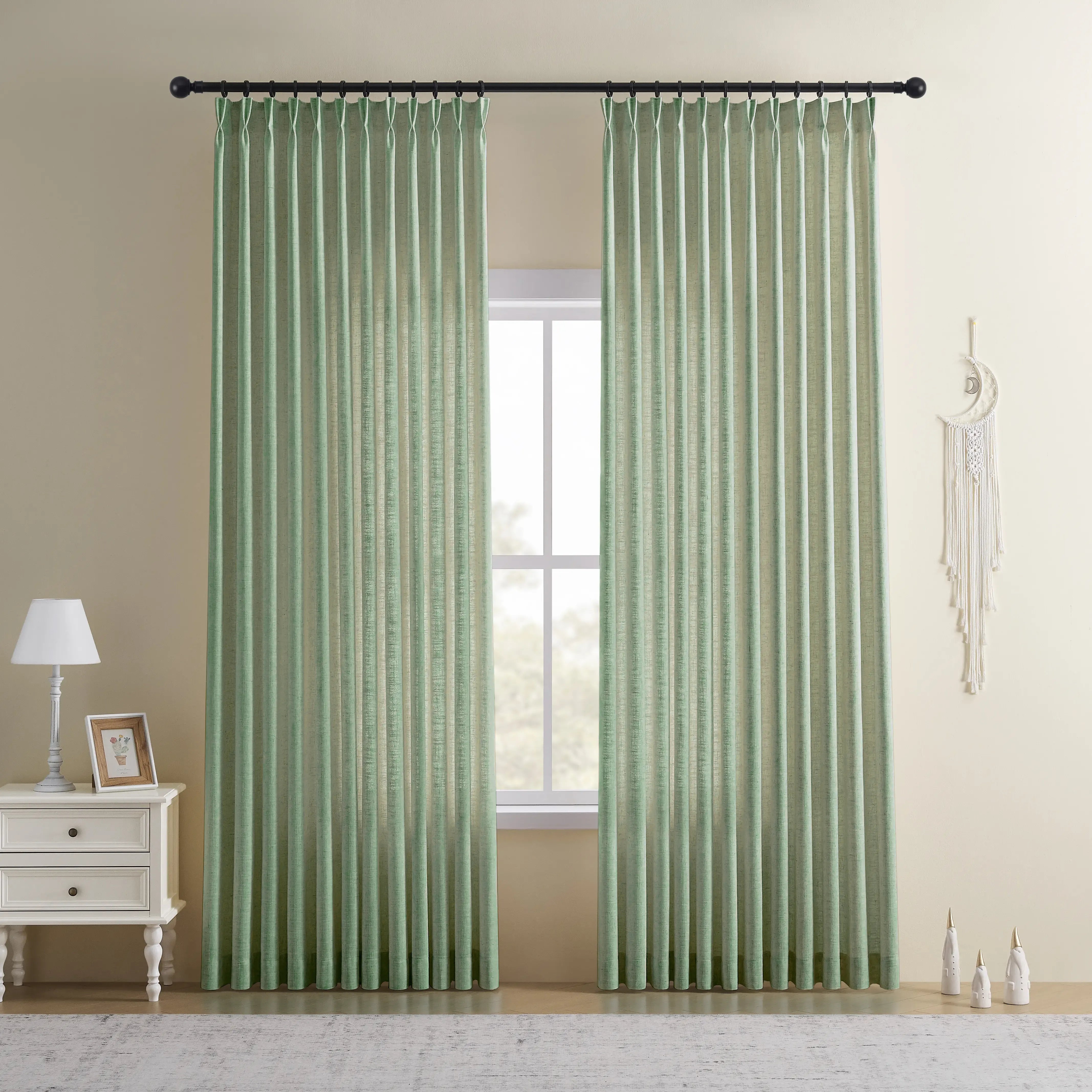 CurtainUK Custom Linen-Blend Curtains – Elegant Luxurious Drapes Tailored for Every Room
