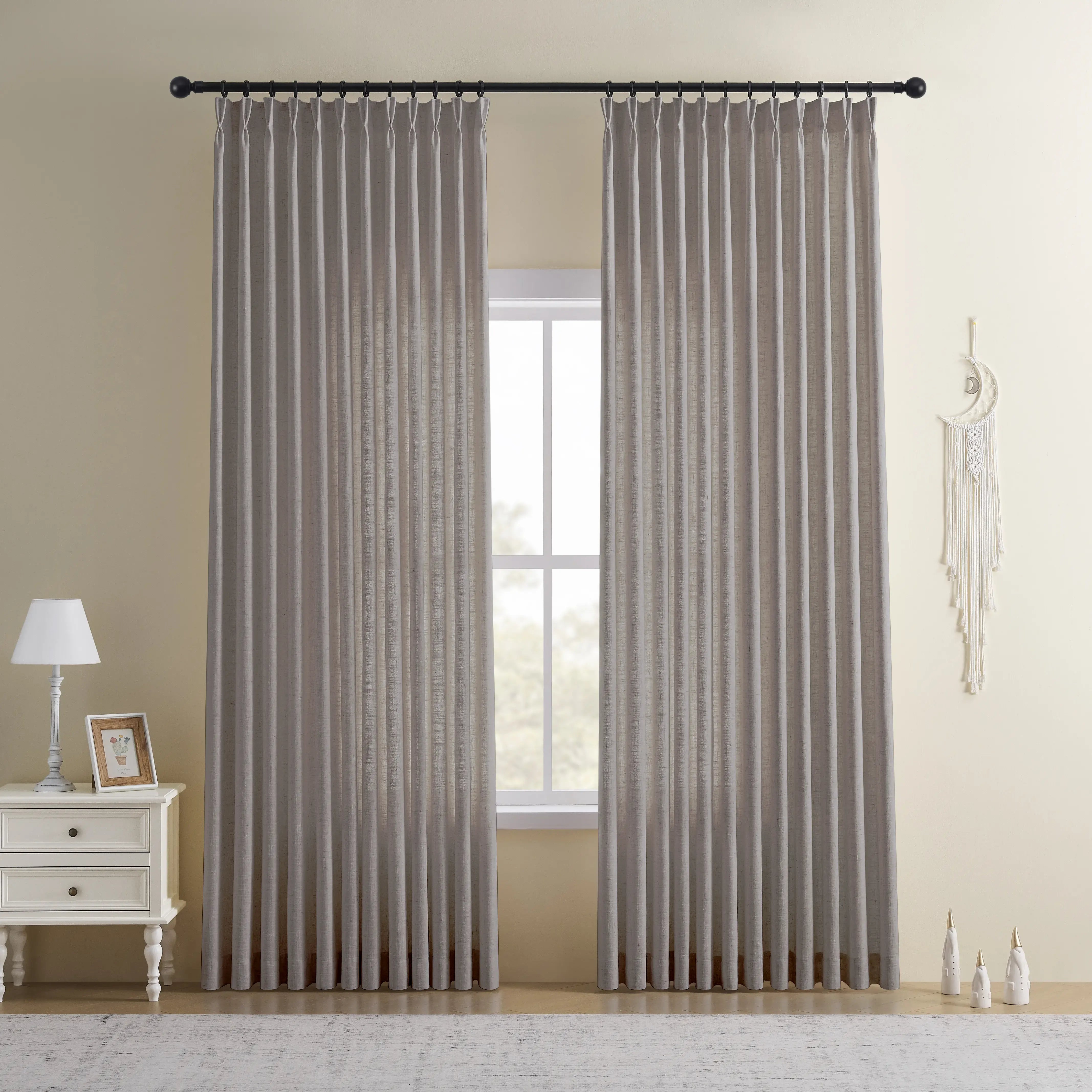 CurtainUK Custom Linen-Blend Curtains – Elegant Luxurious Drapes Tailored for Every Room