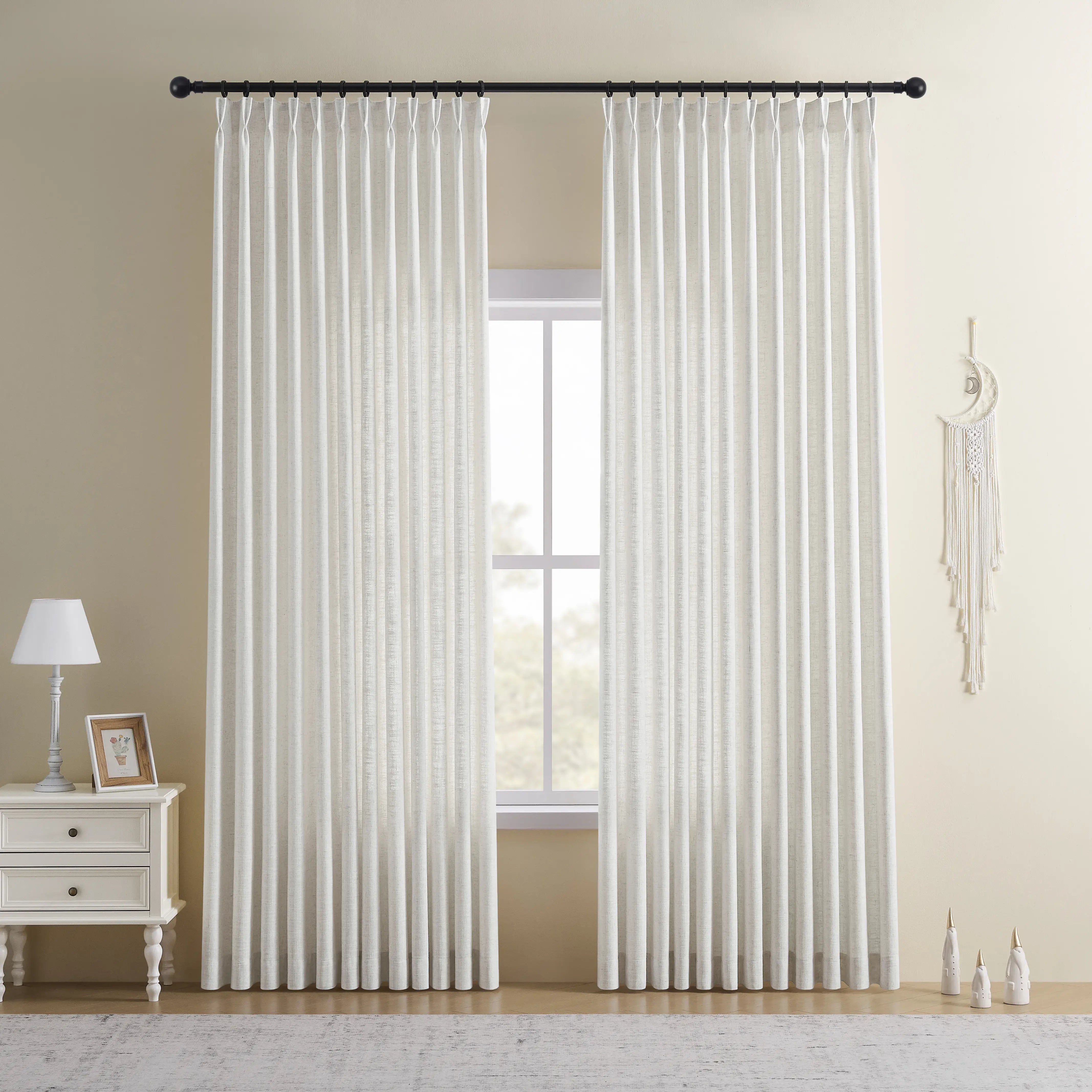 CurtainUK Custom Linen-Blend Curtains – Elegant Luxurious Drapes Tailored for Every Room
