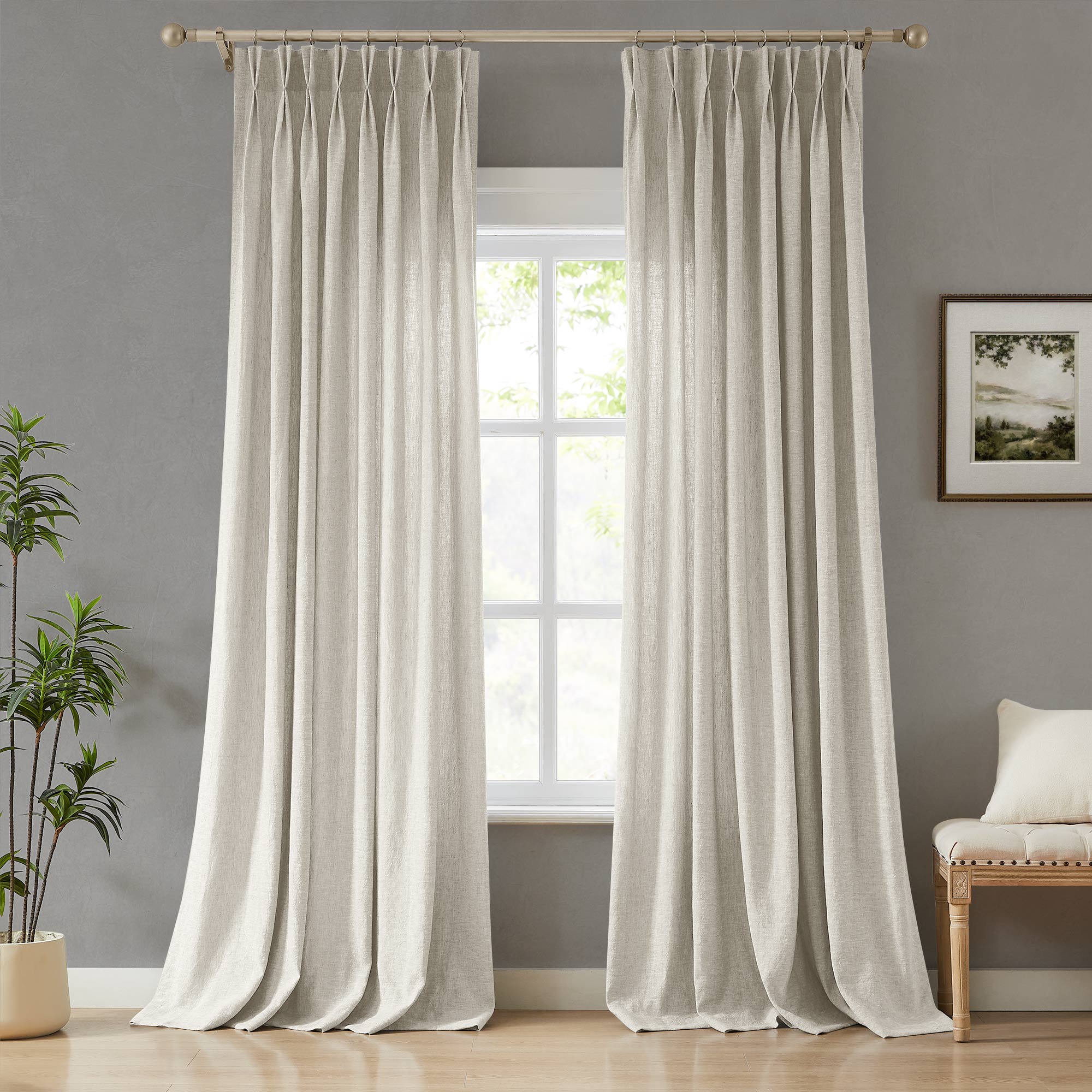 Custom Heavy 100% Blackout Linen Curtains