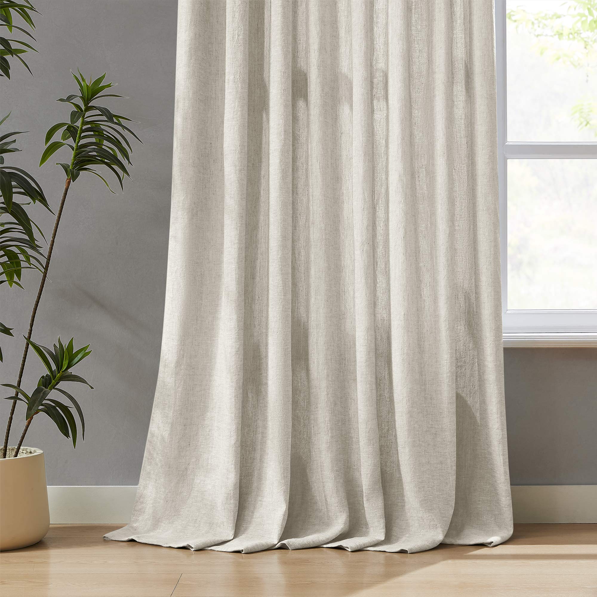 Custom Heavy 100% Blackout Linen Curtains