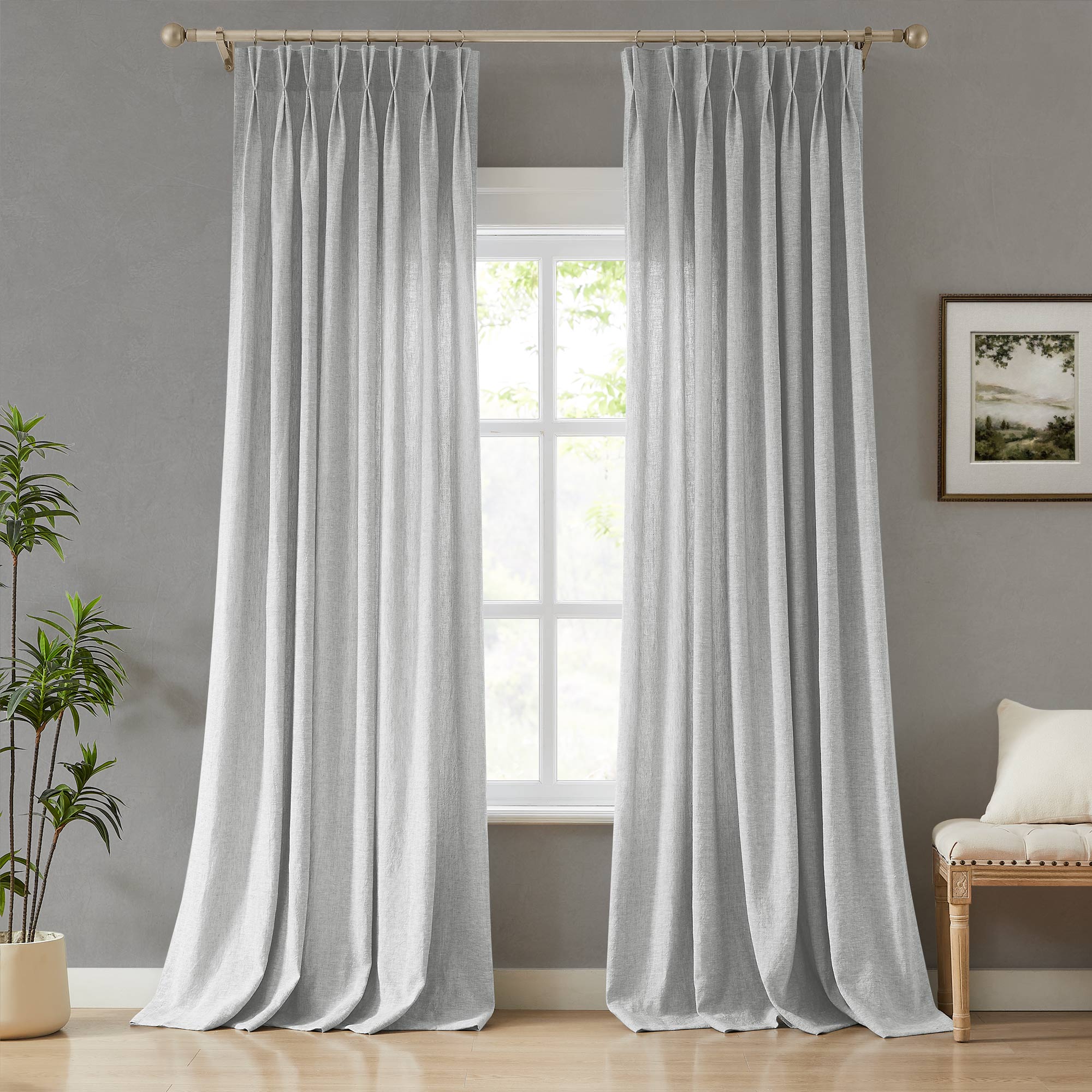 Custom Heavy 100% Blackout Linen Curtains