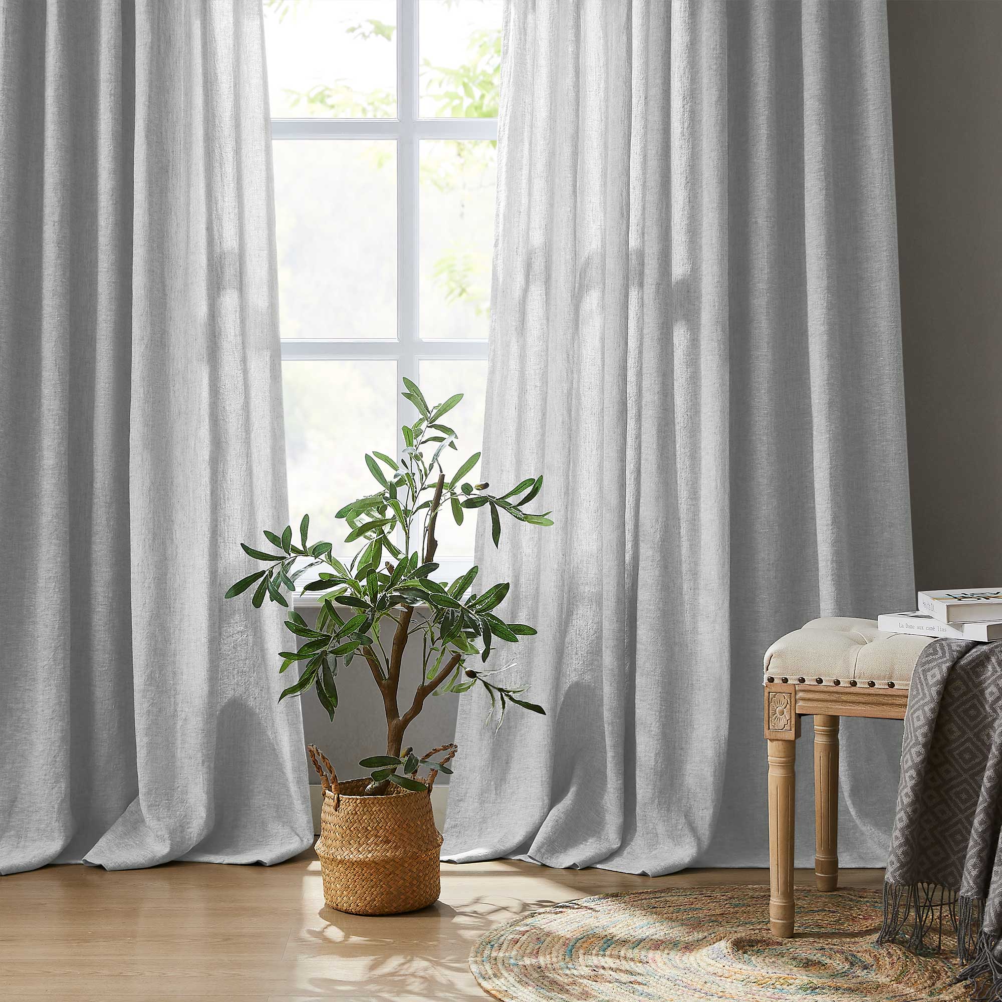 Custom Heavy 100% Blackout Linen Curtains