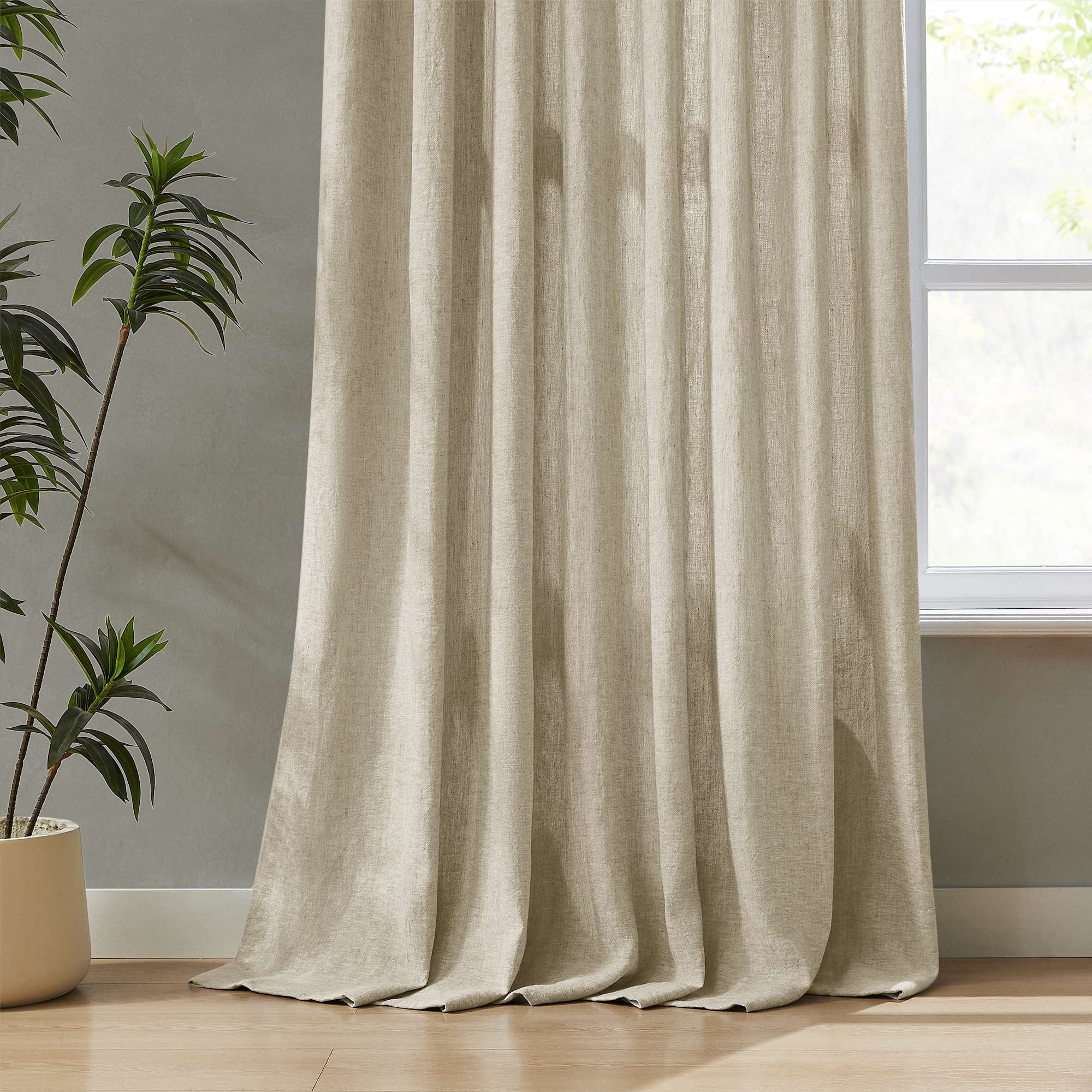 Custom Heavy 100% Blackout Linen Curtains