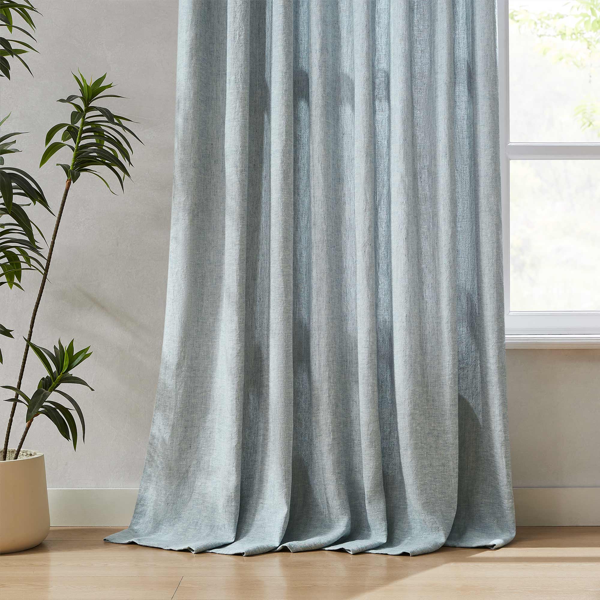 Custom Heavy 100% Blackout Linen Curtains