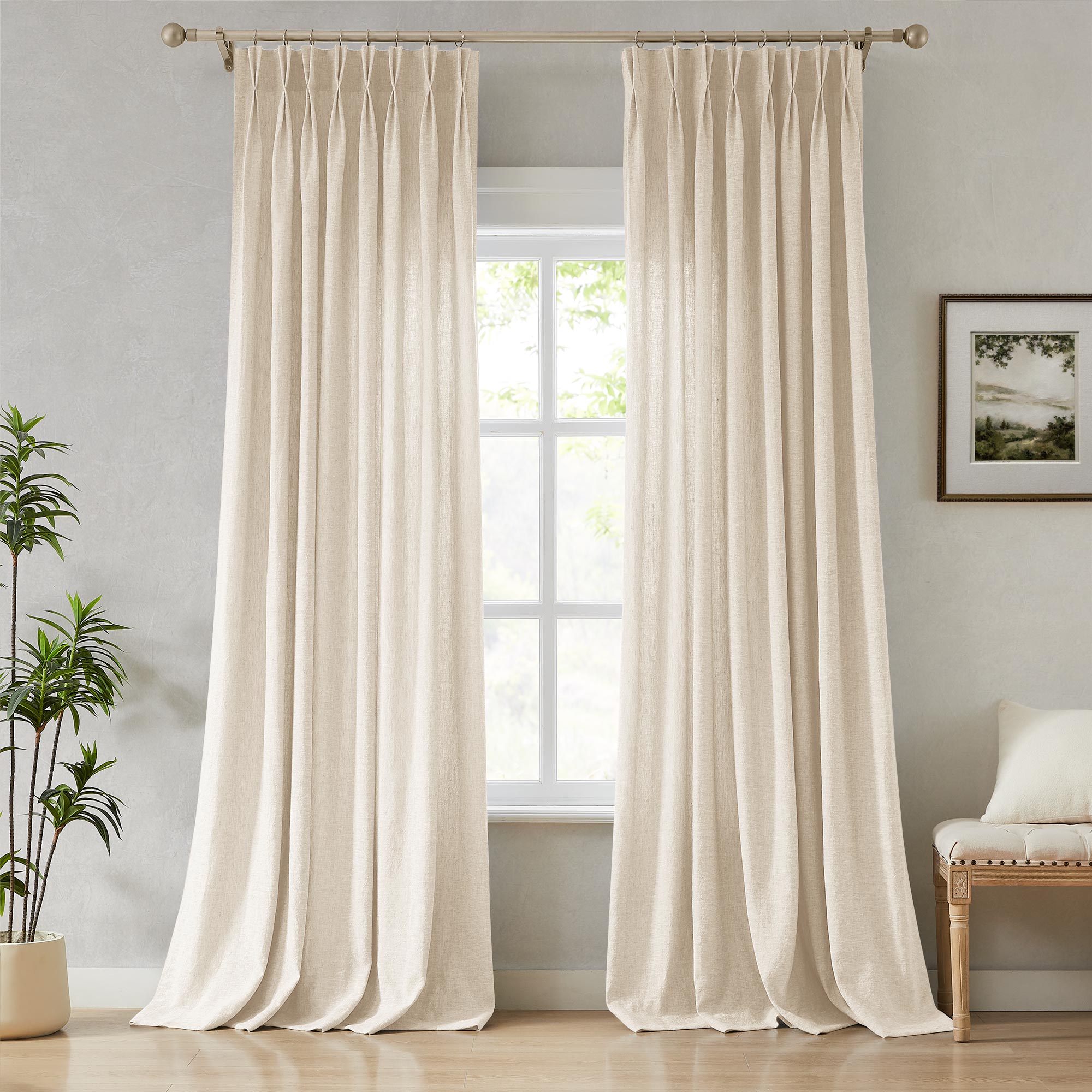 Custom Heavy 100% Blackout Linen Curtains