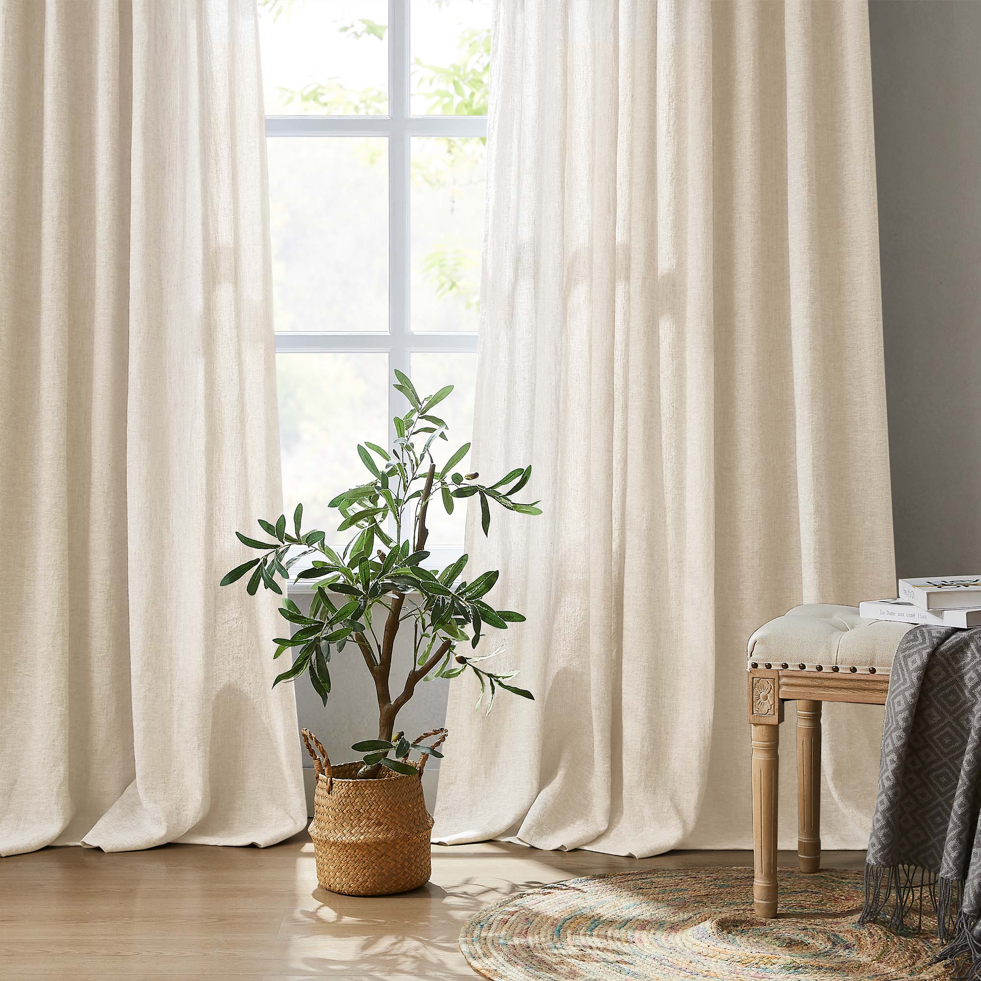 Custom Heavy 100% Blackout Linen Curtains