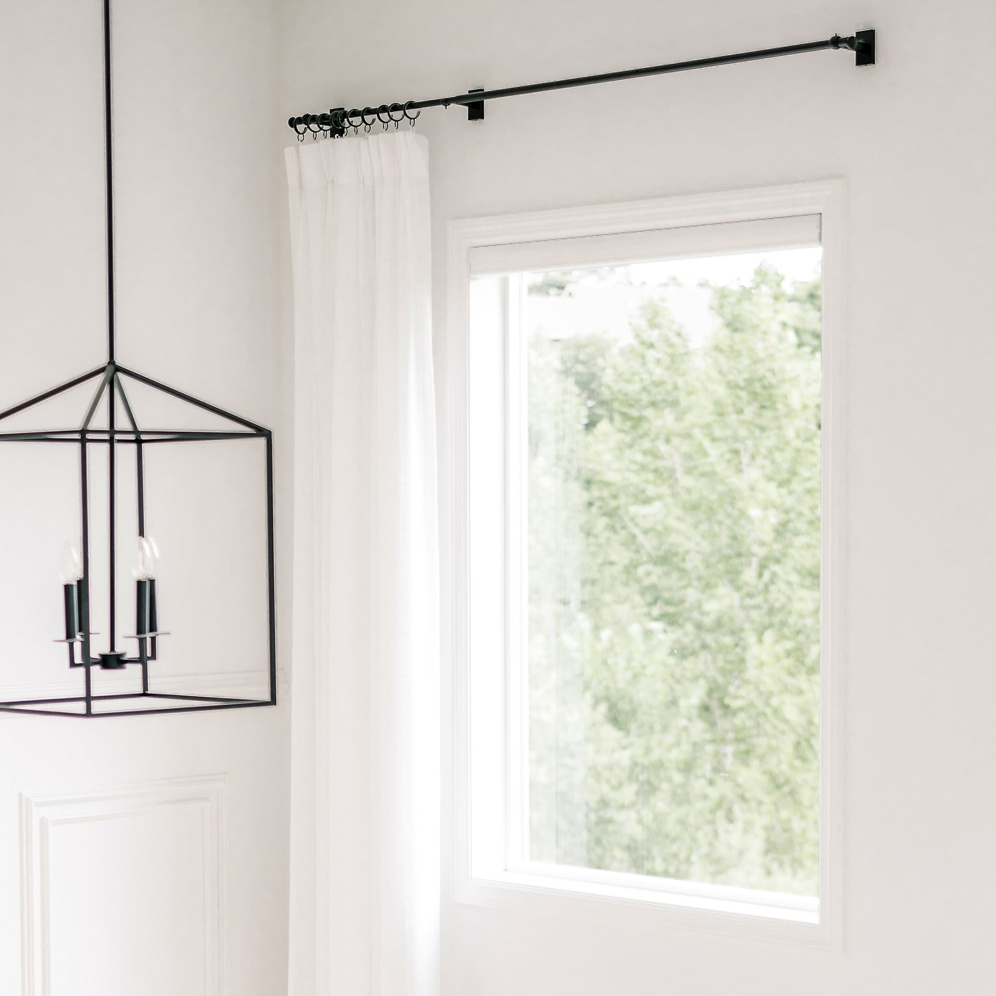 Custom Flora Linen Semi Sheer Curtains