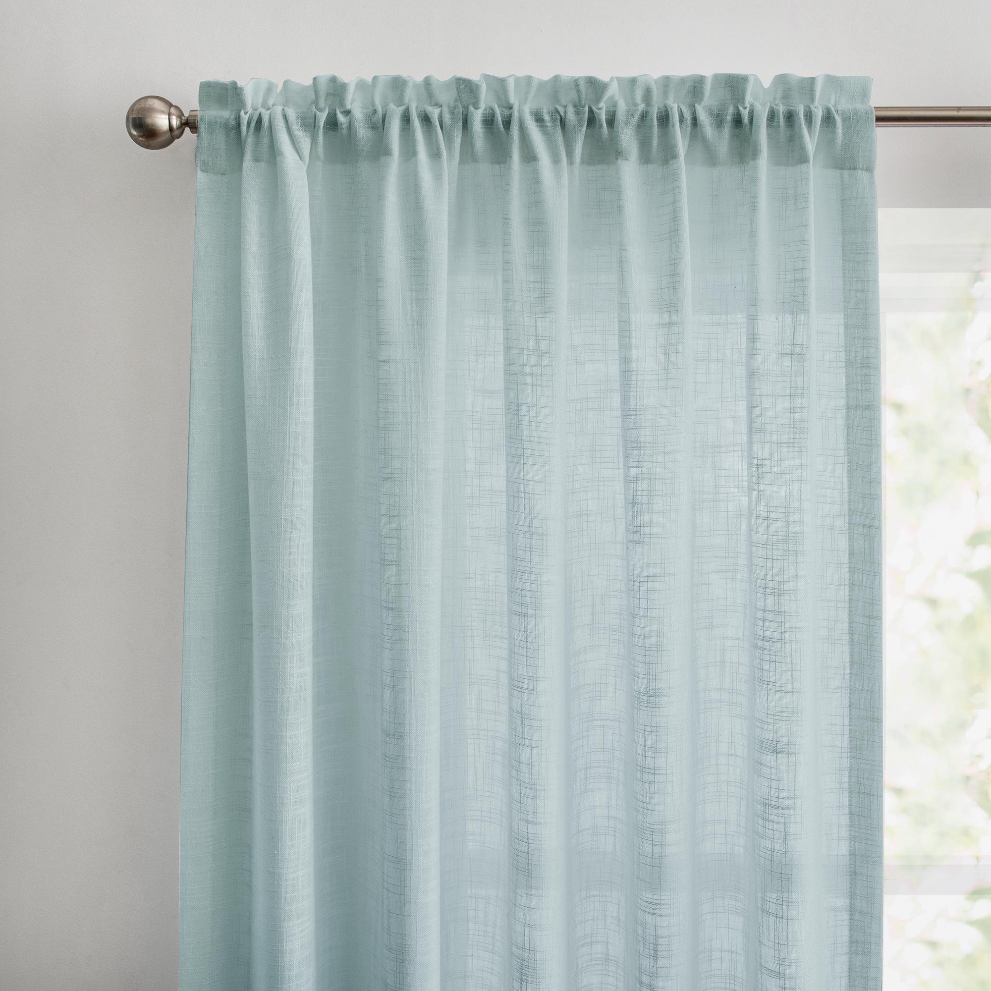 Custom Flora Linen Semi Sheer Curtains