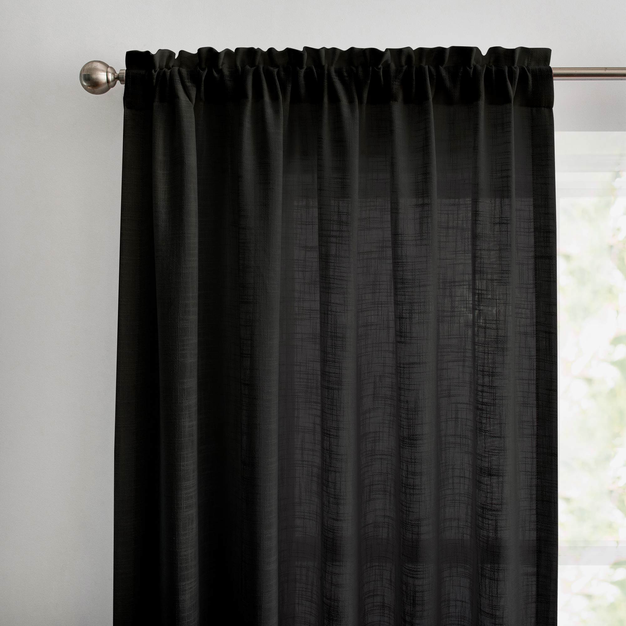 Custom Flora Linen Semi Sheer Curtains