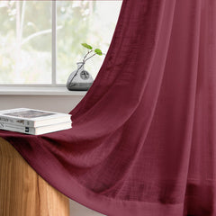 Custom Flora Linen Semi Sheer Curtains