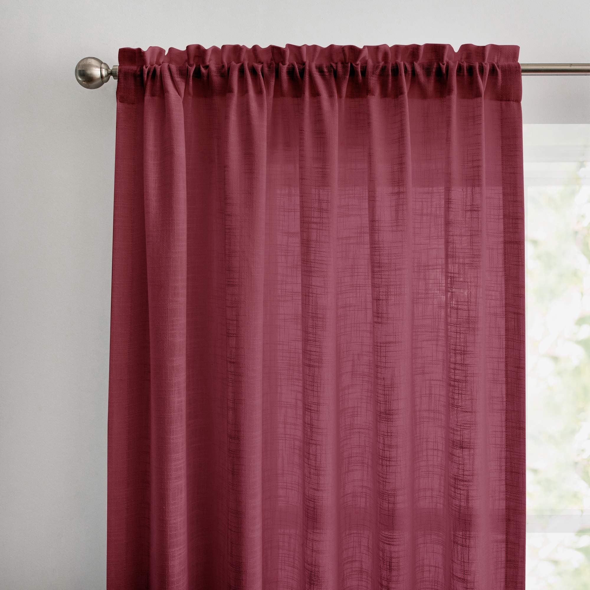 Custom Flora Linen Semi Sheer Curtains