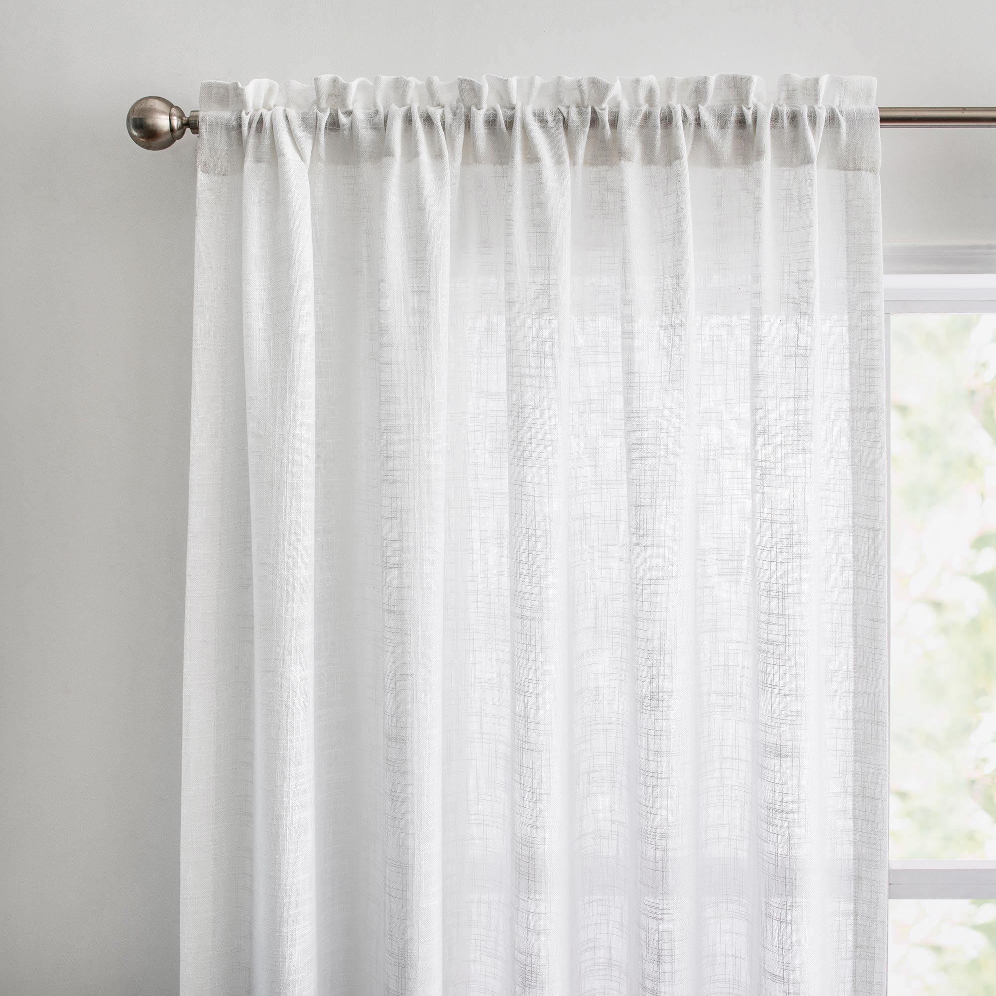 Custom Flora Linen Semi Sheer Curtains