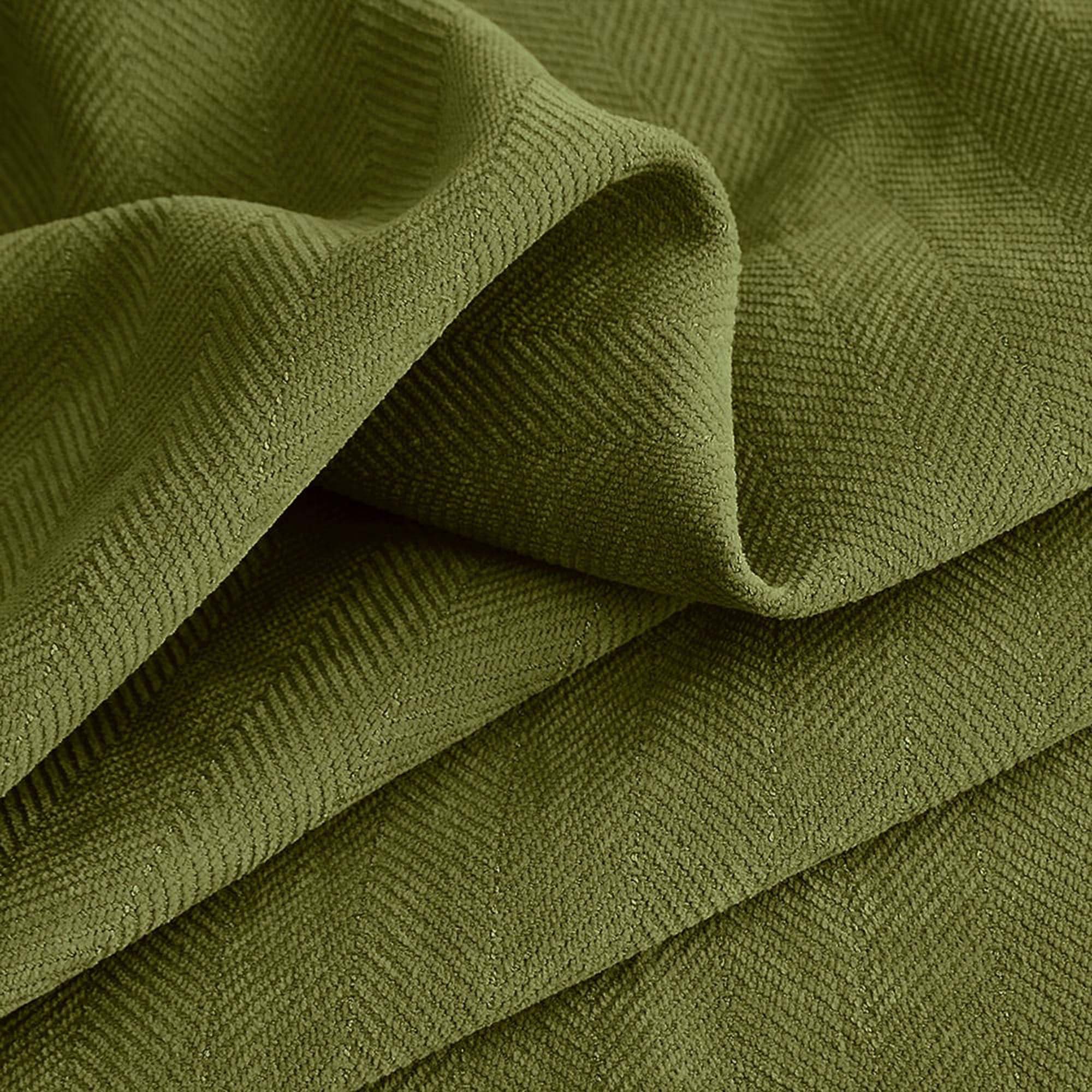 Custom Herringbone Texture Blackout Curtains