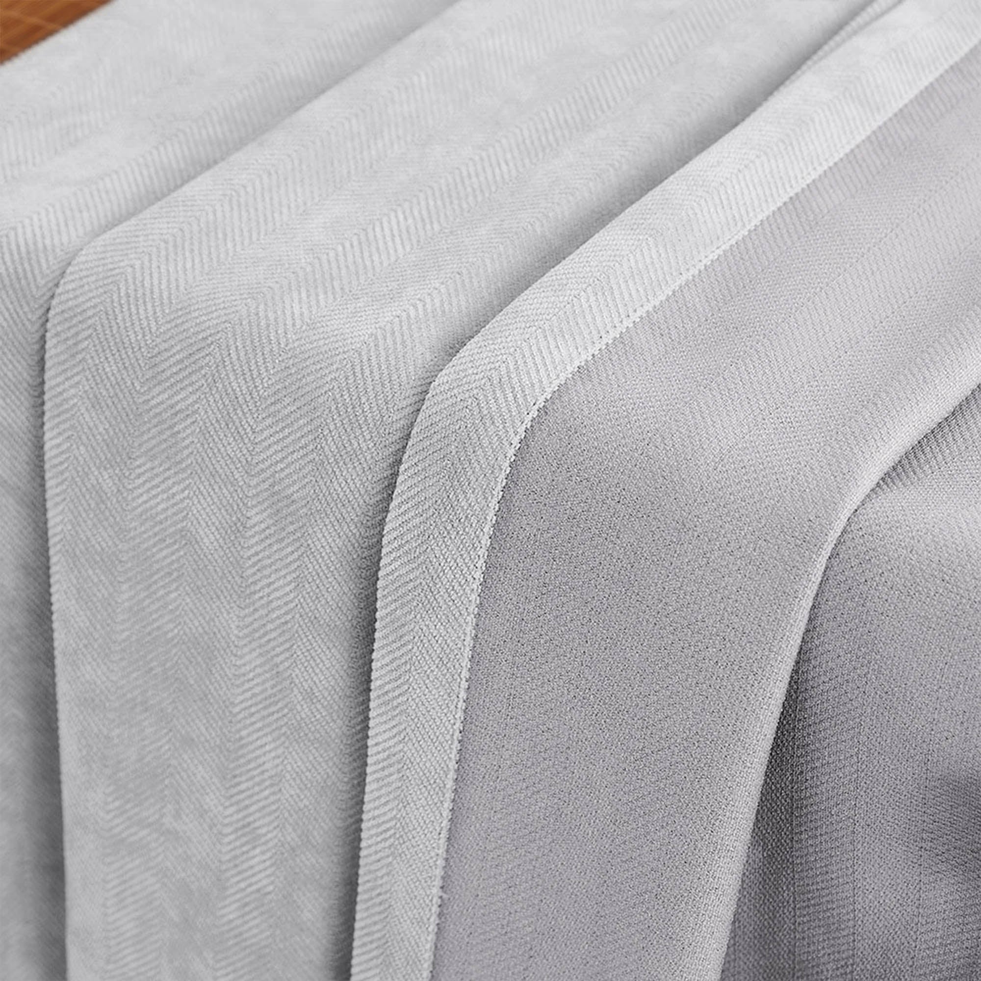 Custom Herringbone Texture Blackout Curtains