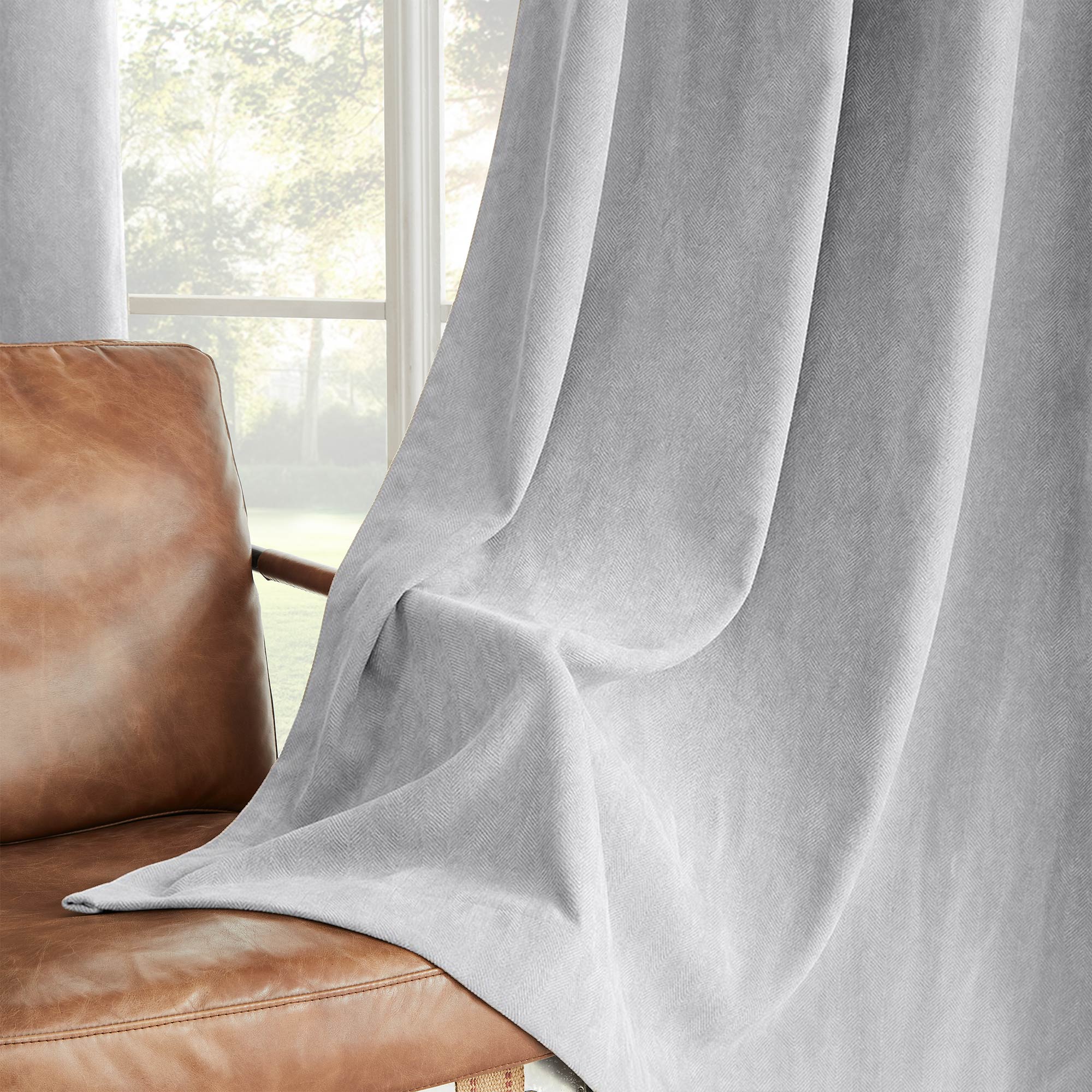 Custom Herringbone Texture Blackout Curtains