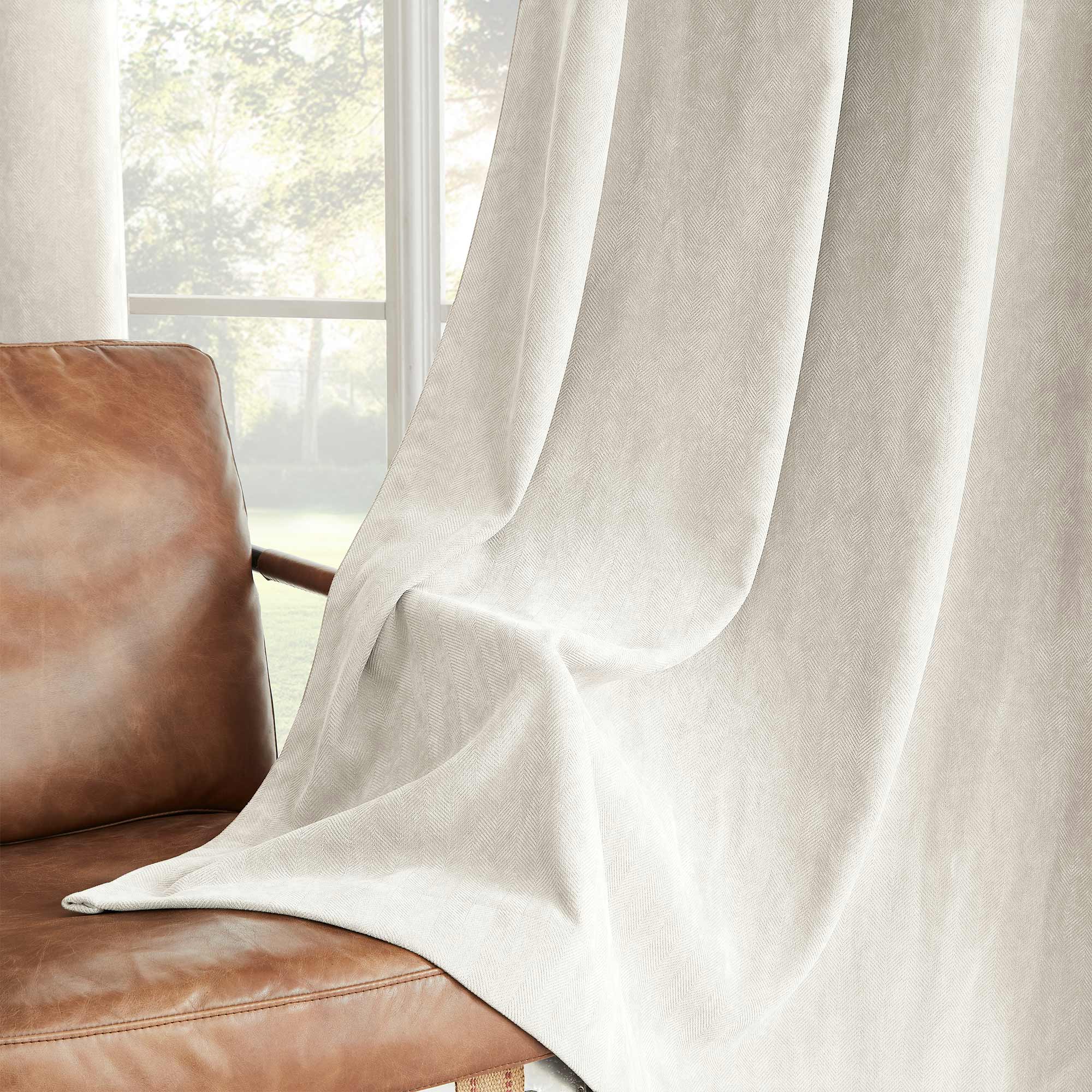 Custom Herringbone Texture Blackout Curtains