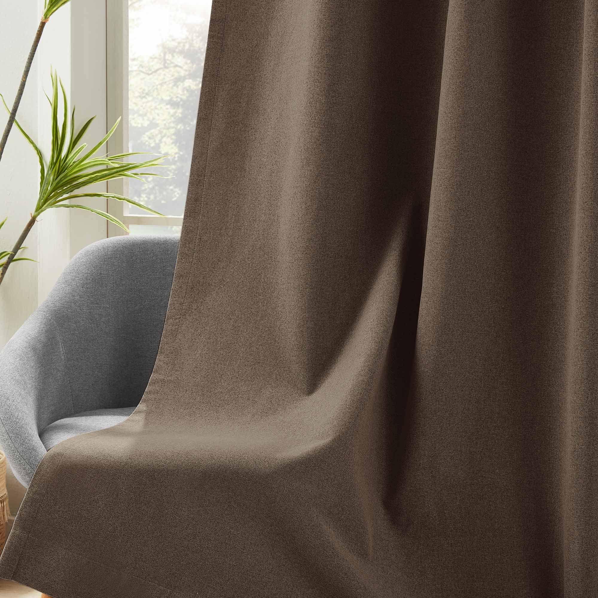 Linen Look 100% Blackout Curtains