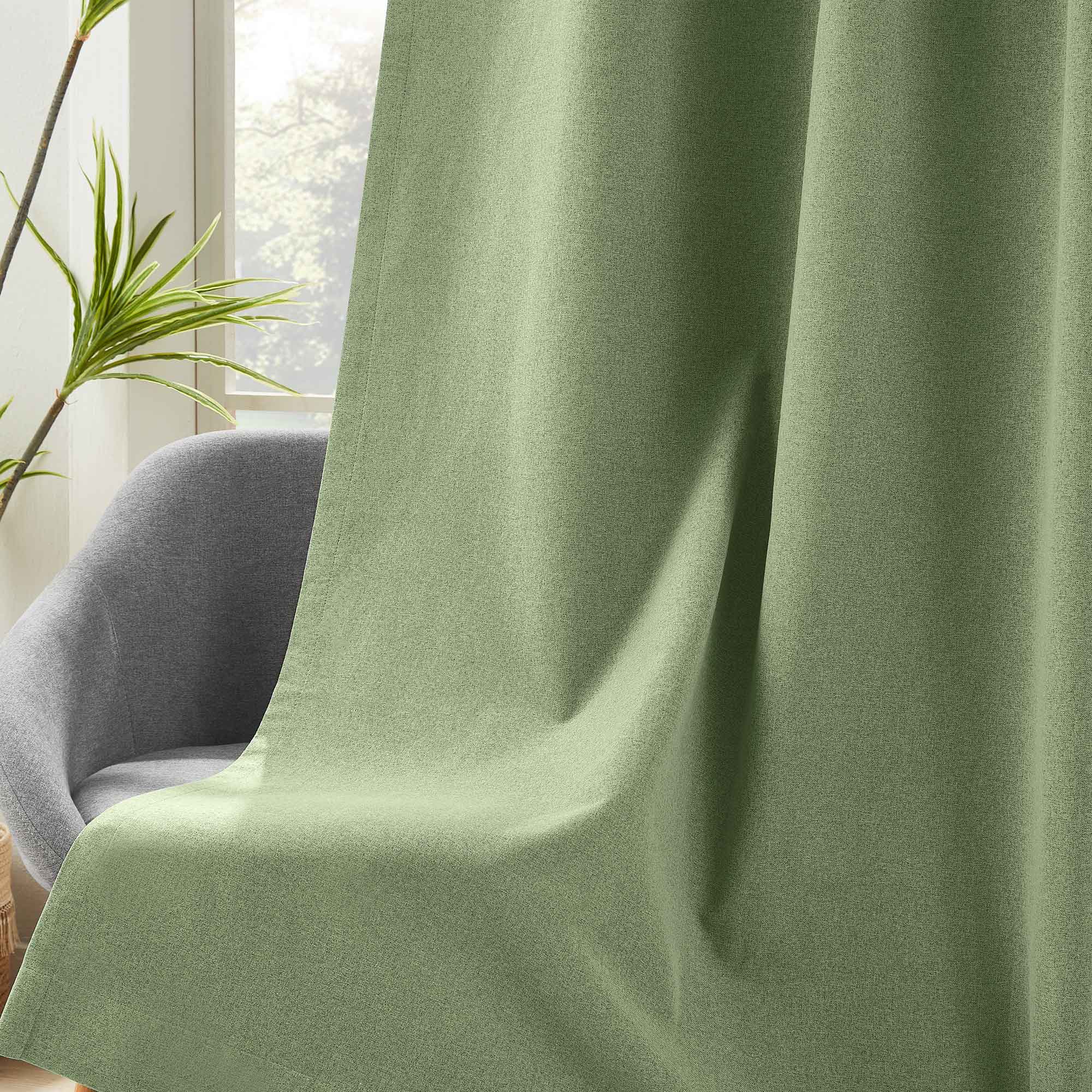 Linen Look 100% Blackout Curtains
