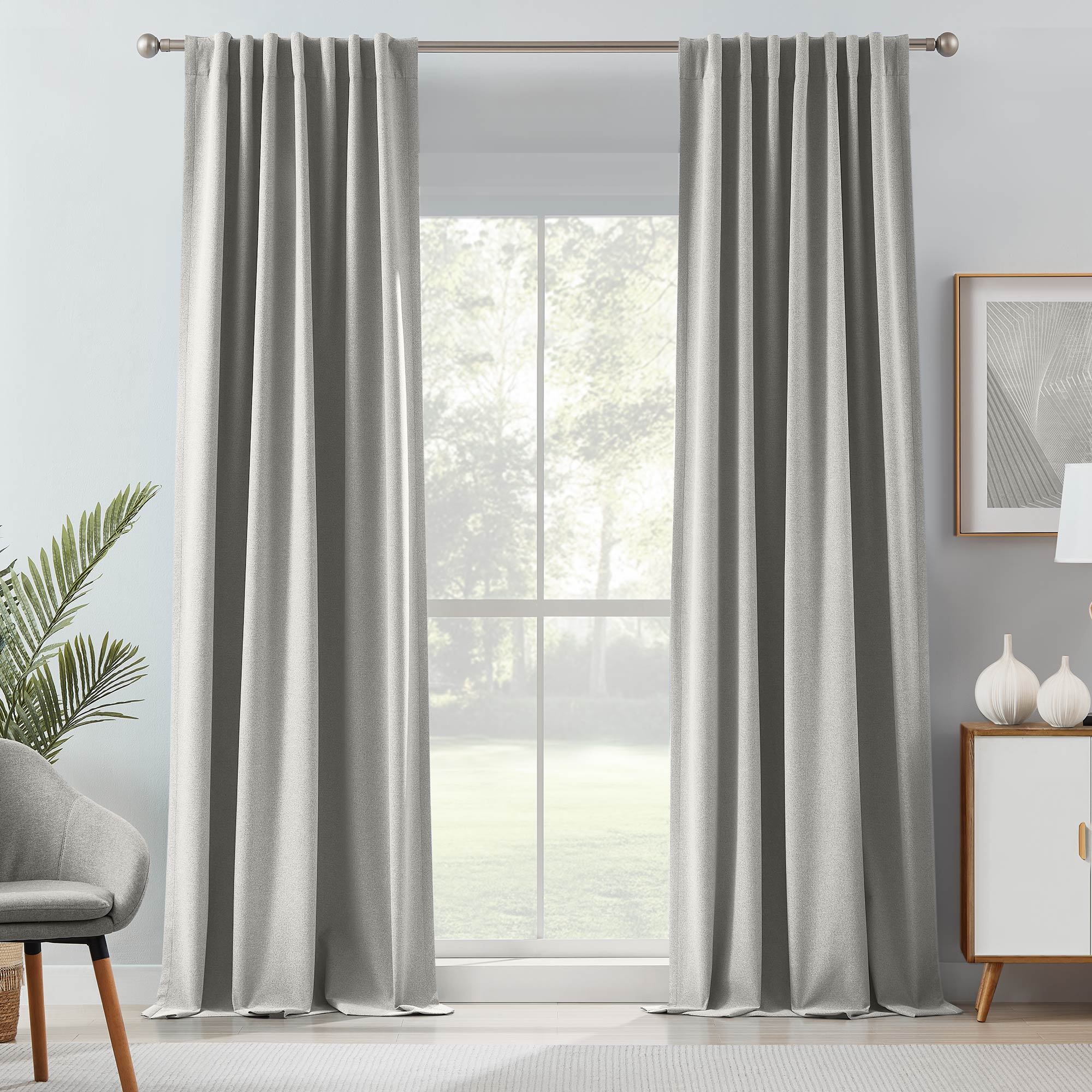 Linen Look 100% Blackout Curtains
