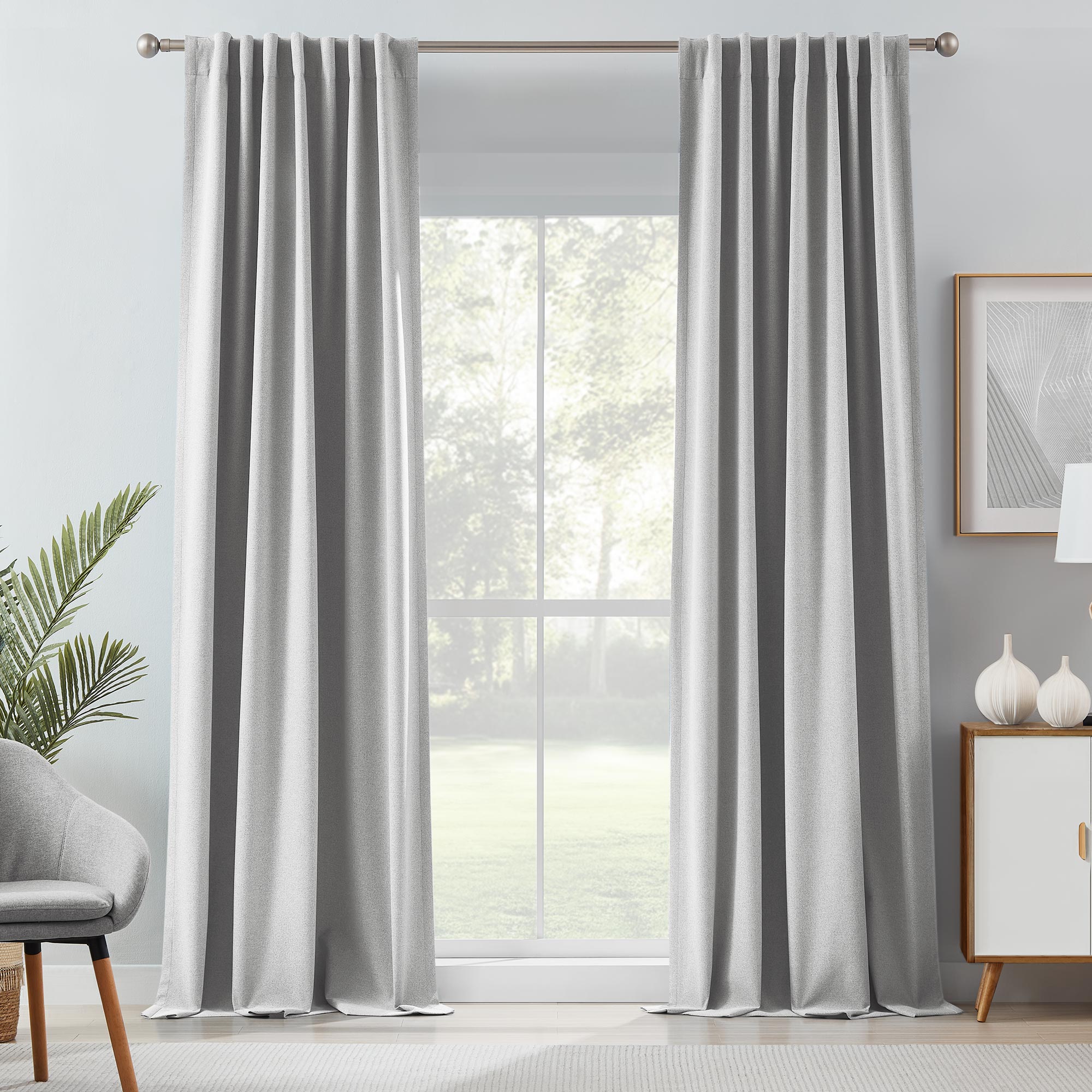 Linen Look 100% Blackout Curtains