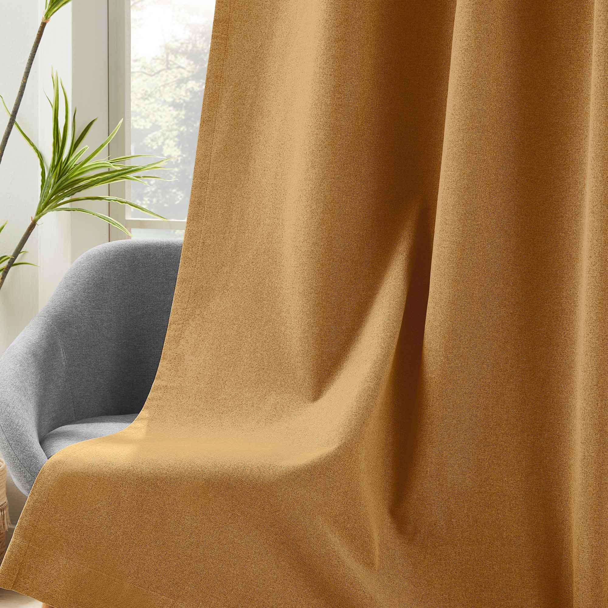 Linen Look 100% Blackout Curtains