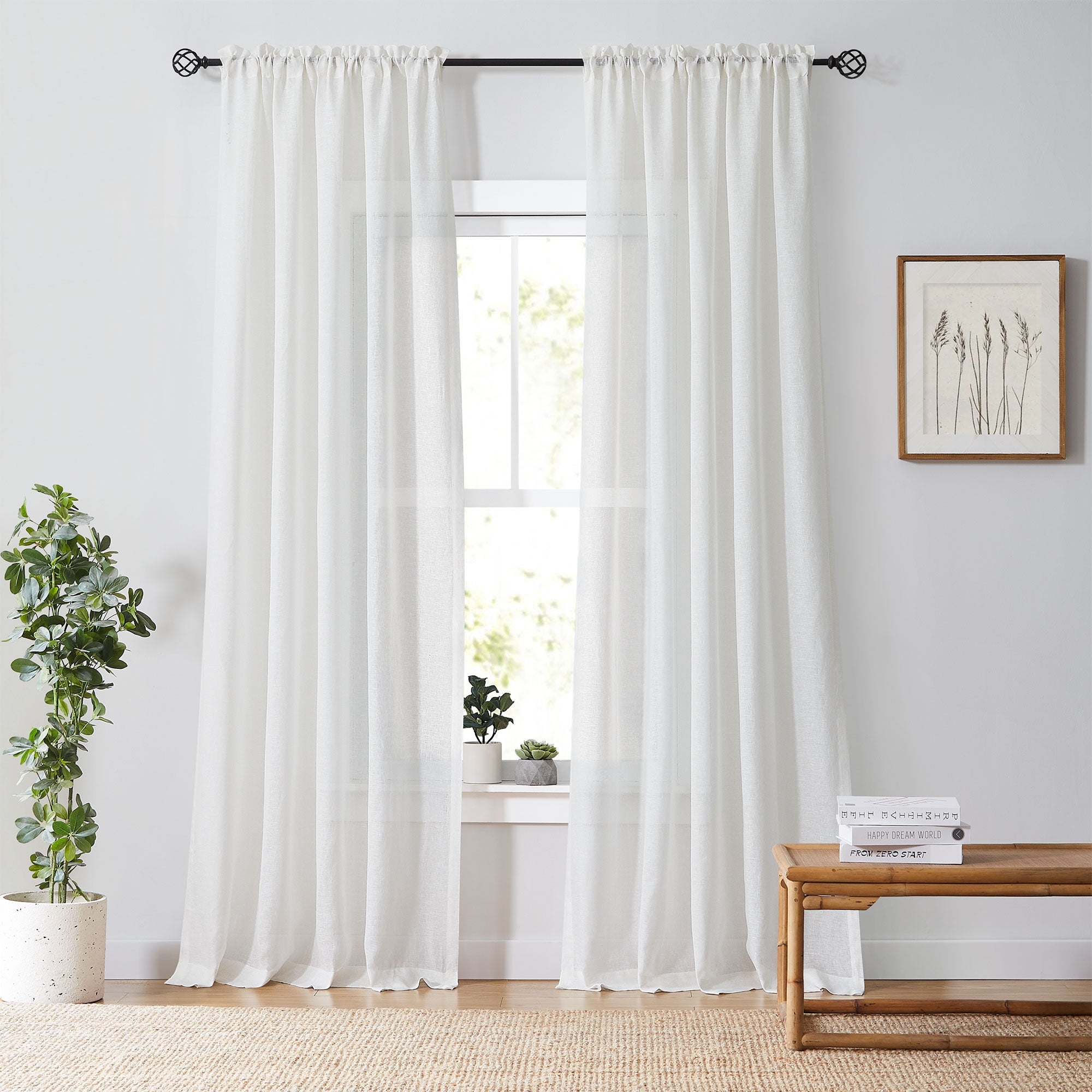 Custom Belgian Linen Semi Sheer Curtains