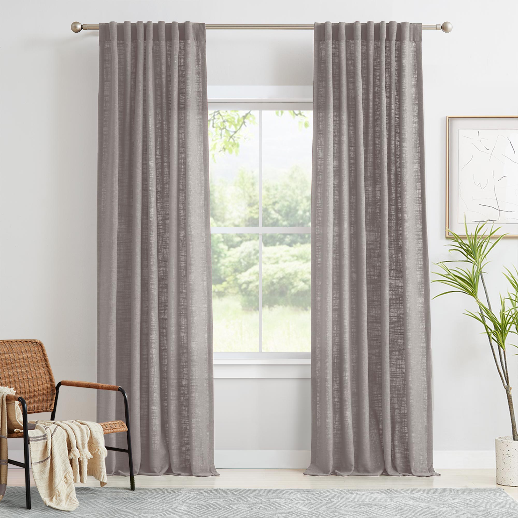 Custom Linen Blend Blockout Curtains